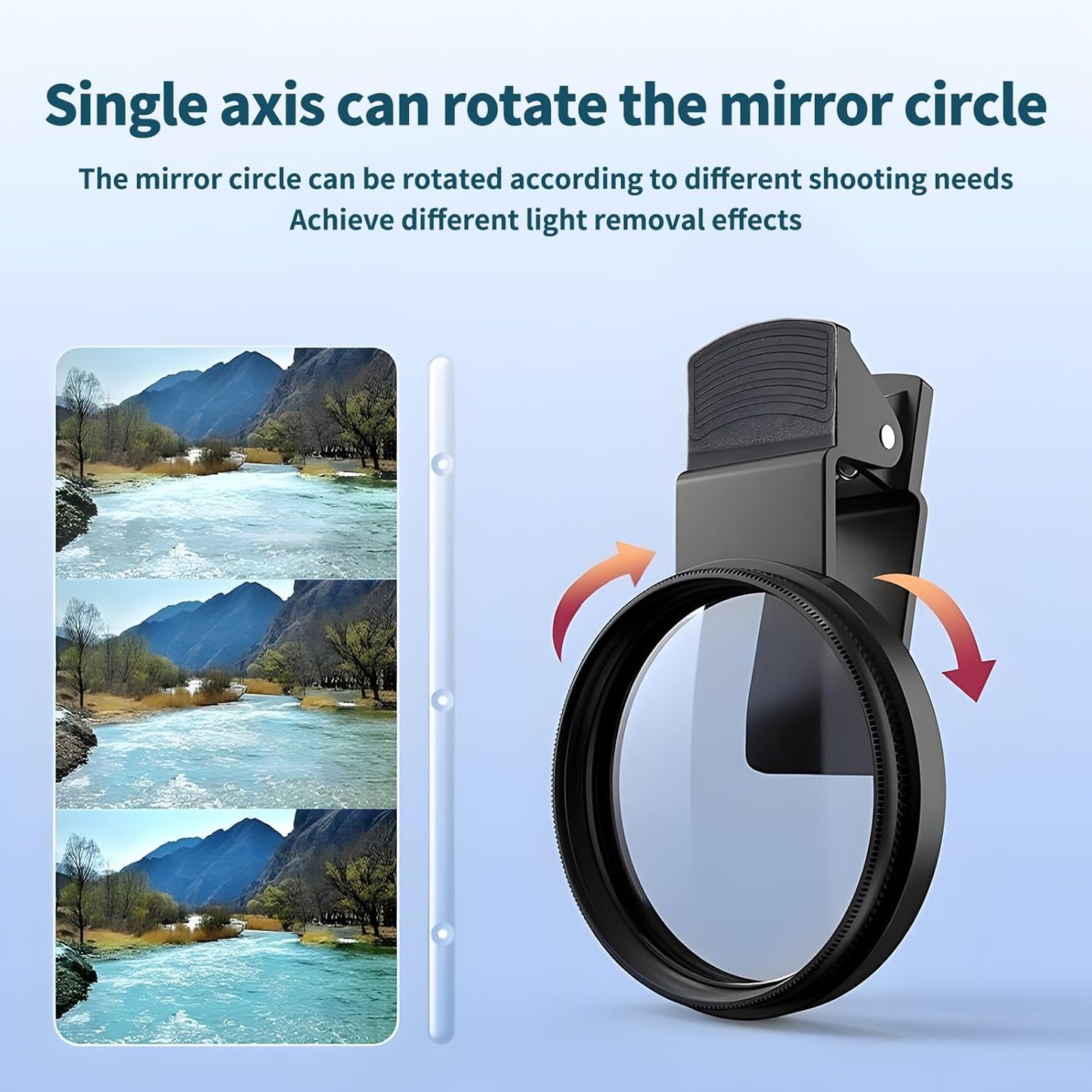 67mm Clip-on CPL Phone Camera Lens Filter, Polarized Camera Lens Filter CPL Filter for iPhone 16 15 Pro Max Plus 14 13 Pro Max Mini 12 11 X XS Galaxy