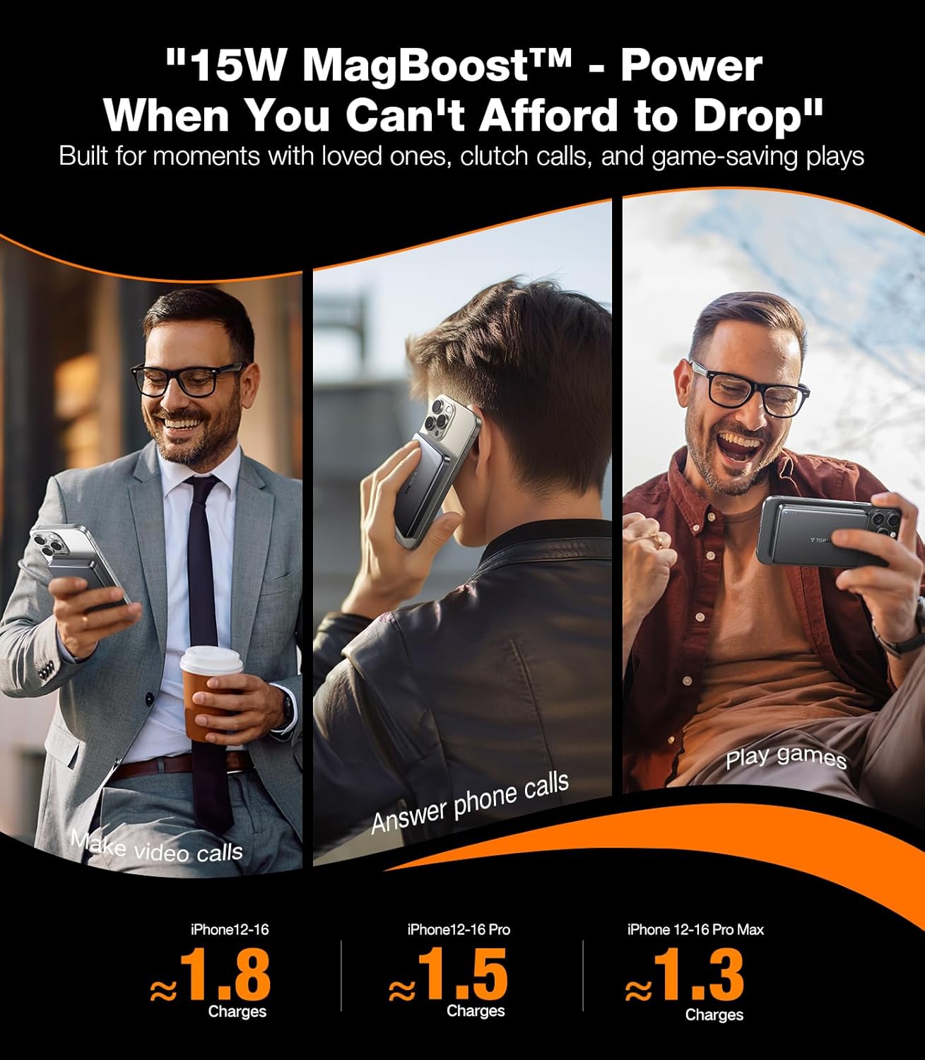 TORRAS MiniMag Qi2 Power Bank, 10,000mAh Magnetic Battery Pack, Qi2 Certified 30W with USB-C Cable, 15W Ultra-Fast MagSafe-Compatible Portable Charger, for iPhone 16 Pro Max/16 Pro/16/15, Glacier Gray