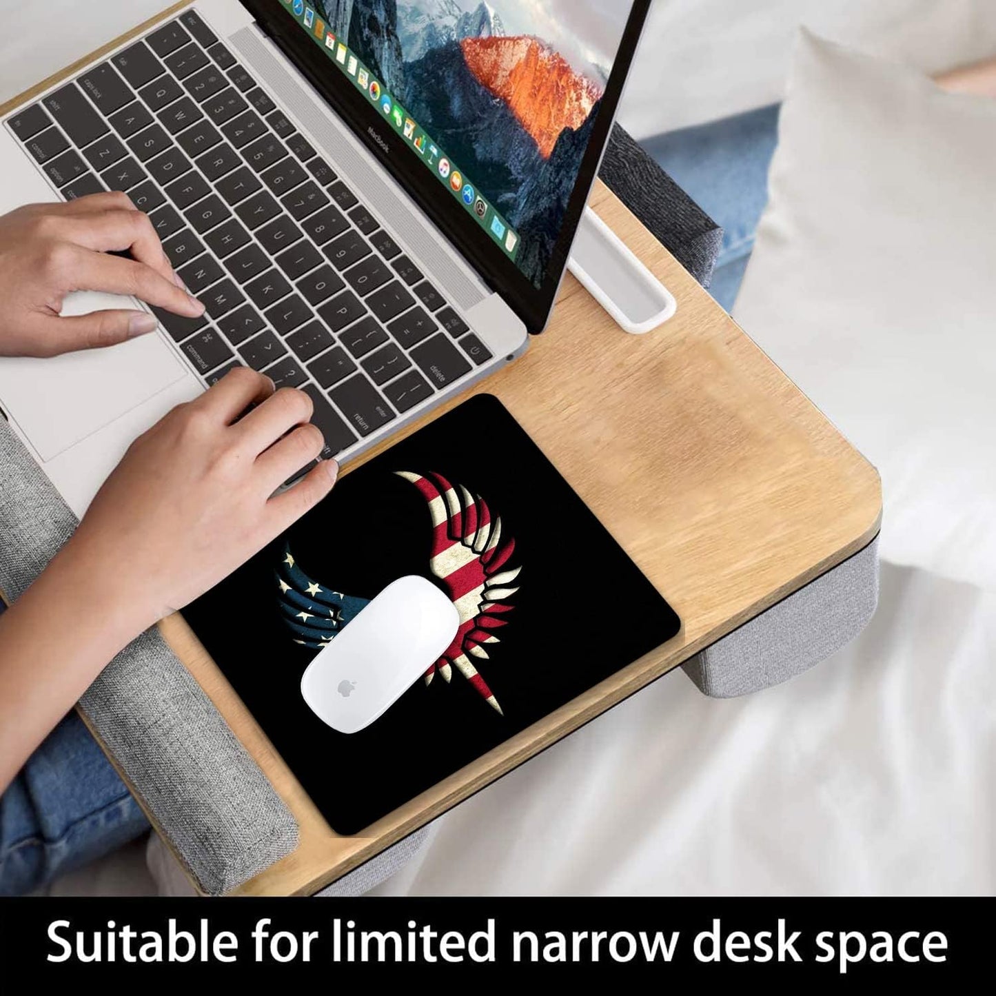 America Flag Mouse Pad Personalized Art Design Computer Laptop Non-Slip Rubber Mouse Pad 9.5x7.9 Inch