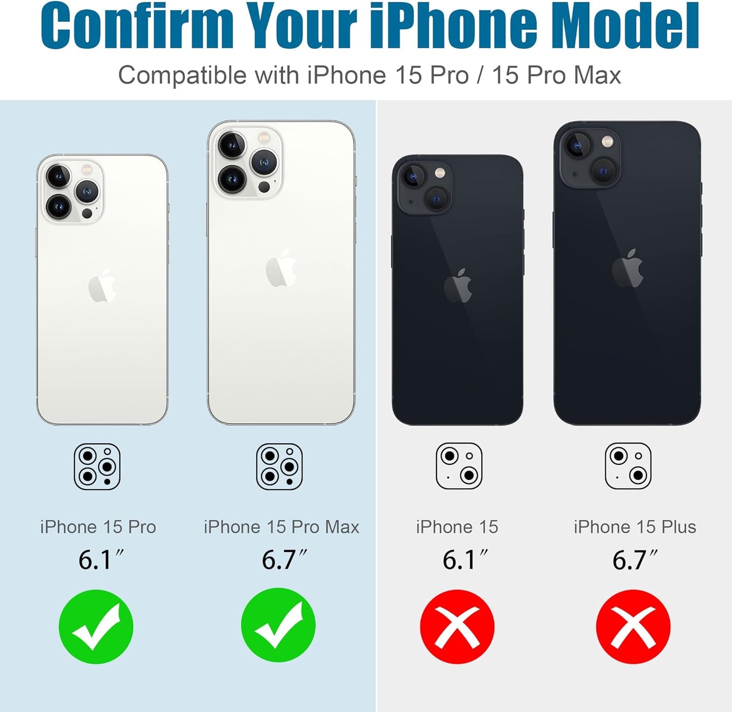 AGVEE 3+3 6 Pack for iPhone 15 Pro 6.1" / 15 Pro Max 6.7" Camera Lens Cover Protector, Bling Diamond & Bling Glitter Metal Ring 9H Tempered HD Glass Camera Cover Protector Film, Bling-Natural