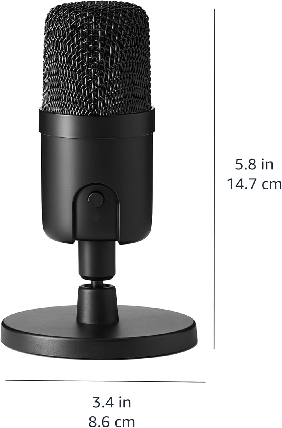 Amazon Basics USB Condenser Microphone for Streaming, Recording, and Podcasting on PC, Plug and Play, Cardioid Pickup, Adjustable Stand with 360° Rotation, 5.8 x 3.4 inches, Black
