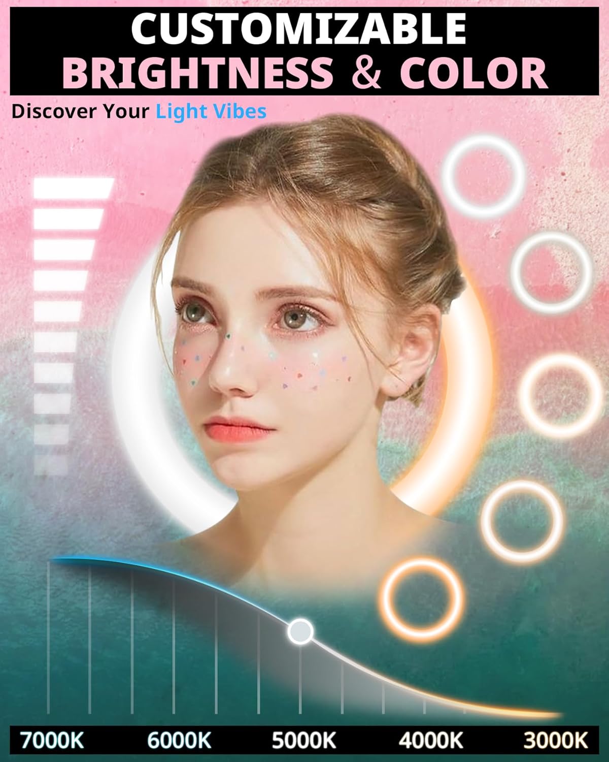 UBeesize Upgraded 12'' Ring Light with 62'' Tripod Stand and Magnetic Phone Holder,LED Selfie RingLight for iPhone with Remote,Circle Light for Tiktok/YouTube/Photography/Makeup/Live Stream Pink