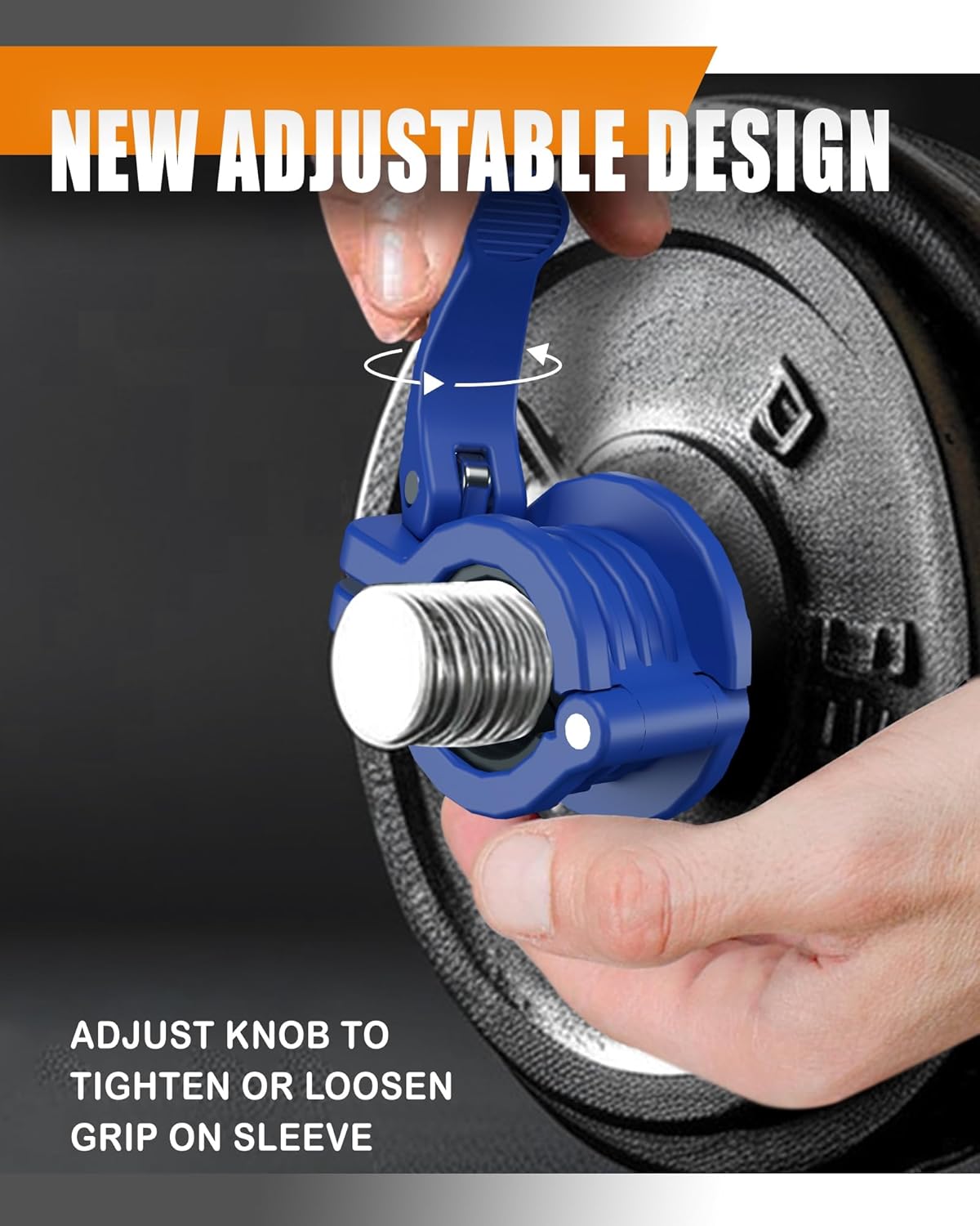 MAXRICH T Barbell Clamp 1 inch Multiple Sizes & Adjustable Weight Clips for Barbell Quick Release Barbell Clips|Barbell Collar Bar Locks for Weight Lifting (Blue 0.9-1.18inch)