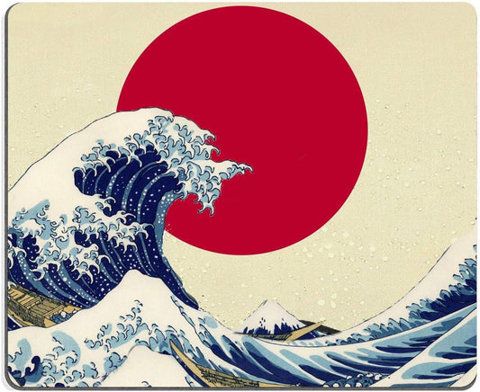 Gaming Mouse Pad,Japanese The Great Wave Off Kanagawa Mouse Pad Non-Slip Rubber Base Mouse Pads for Computers Laptop Office, 9.5"x7.9"x0.12" Inch(240mm x 200mm x 3mm)