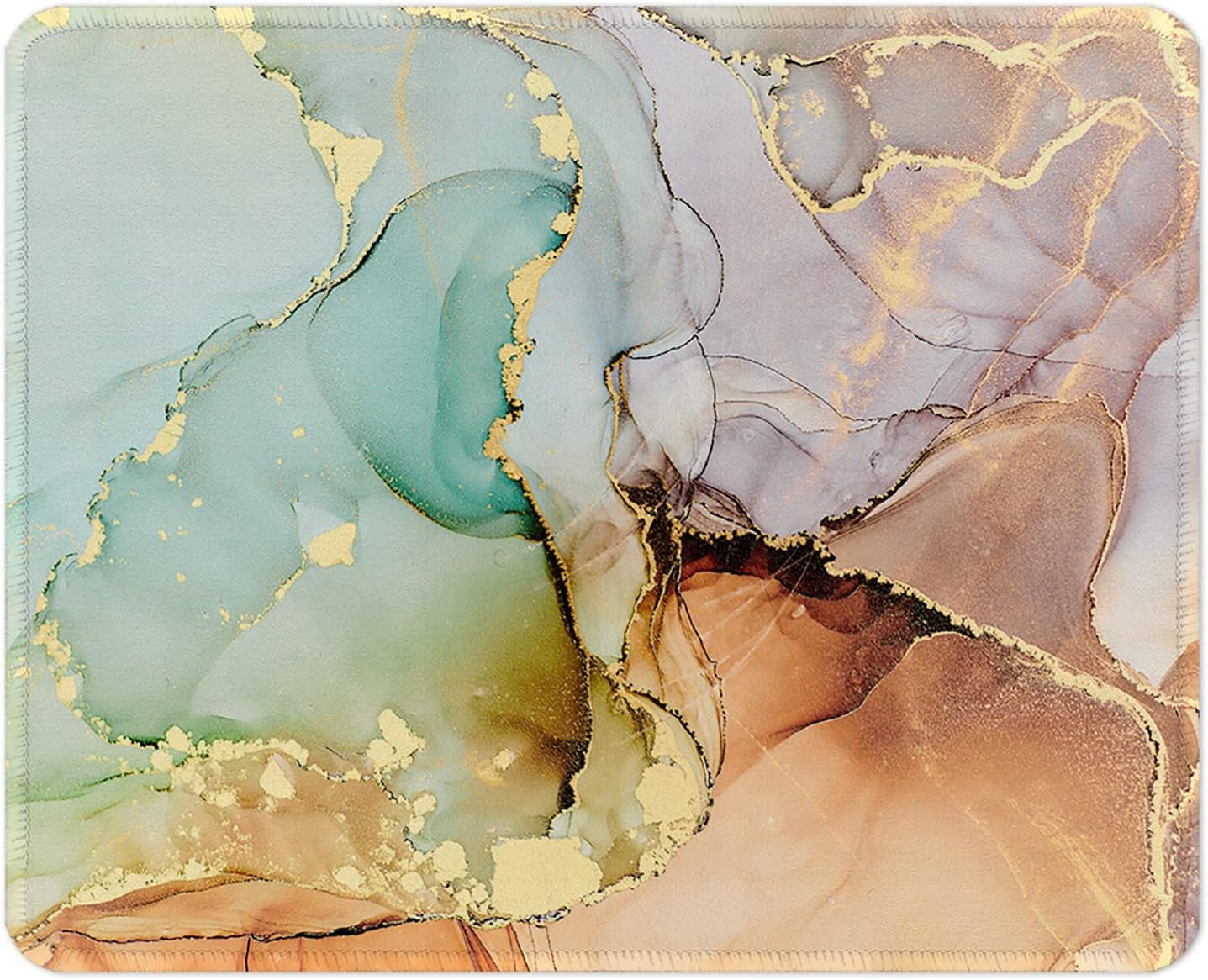 ITNRSIIET Mouse Pad with Stitched Edge Premium Textured Smooth Precise Operation Waterproof Washable Non-Slip Rubber Base Desktop Protection Mat, 10.2×8.3×0.12 inches, Abstract Texture