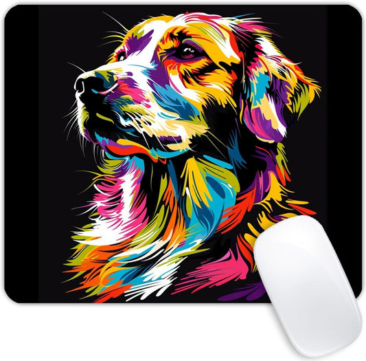 Square Mouse Pad Colorful Dog Portrait-1,Gaming Mouse Pads for Desk,Soft Computer Waterproof Non-Slip Mouse Mat
