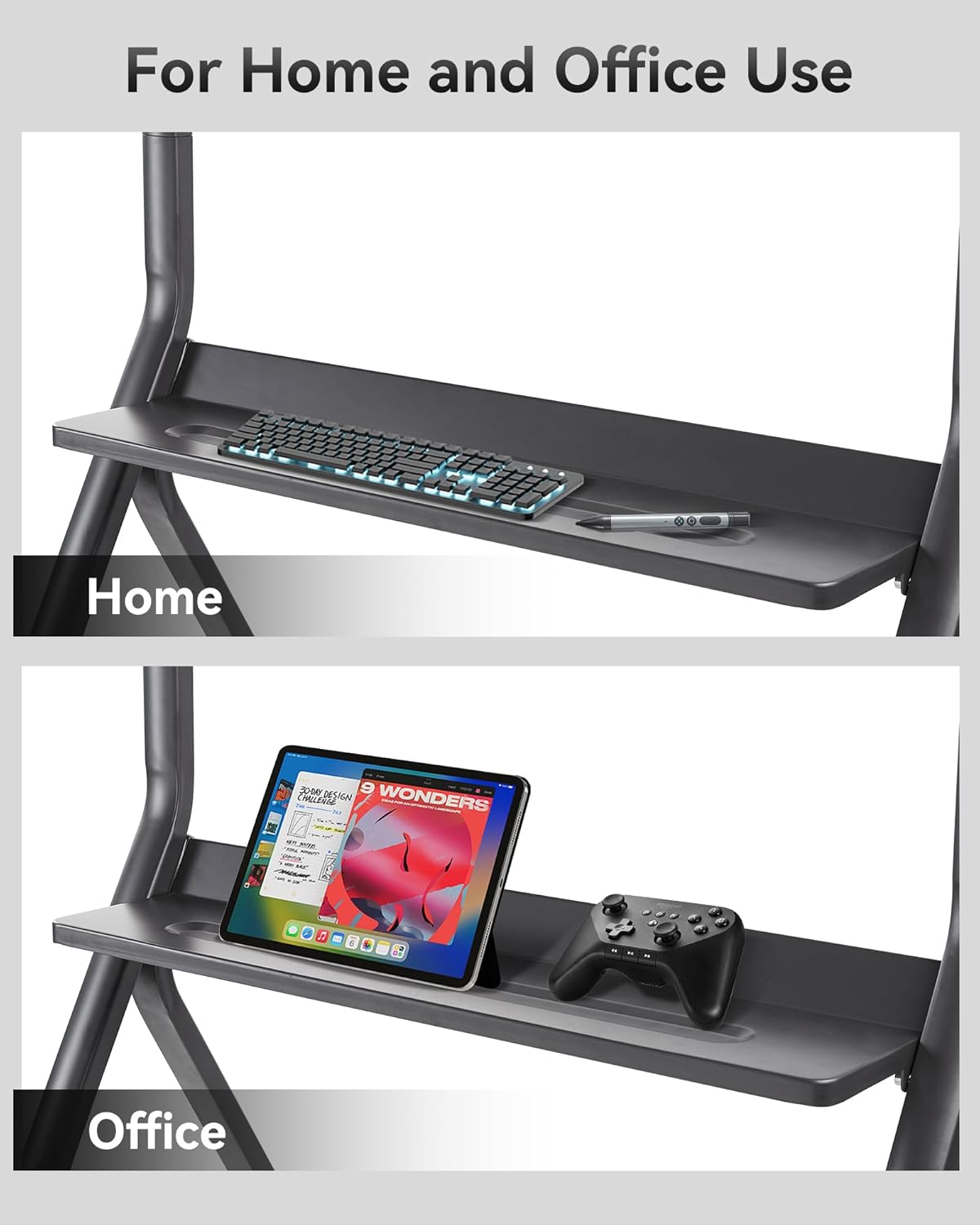 Smart Board Stand with Camera Tray Fits 42"-75" Screens, Interactive Whiteboard Stand with 360° Rotating Wheels Holds 300LBS, Height Adjustable,Mobile Stand for Home, Office & Classroom