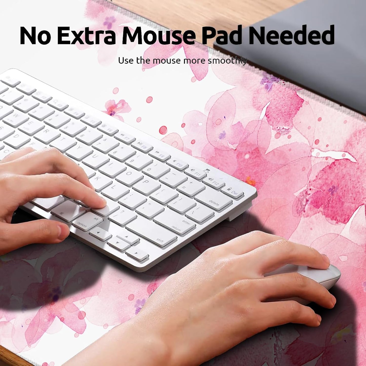 Daisy Gaming Mouse Pad, Large Office Desk Mat, Anti-Slip Rubber Base Mousepad for Computer Laptop Keyboard, Smooth Desk Pad for Home Office Gamer Work Accessories 31.5" x 11.8"