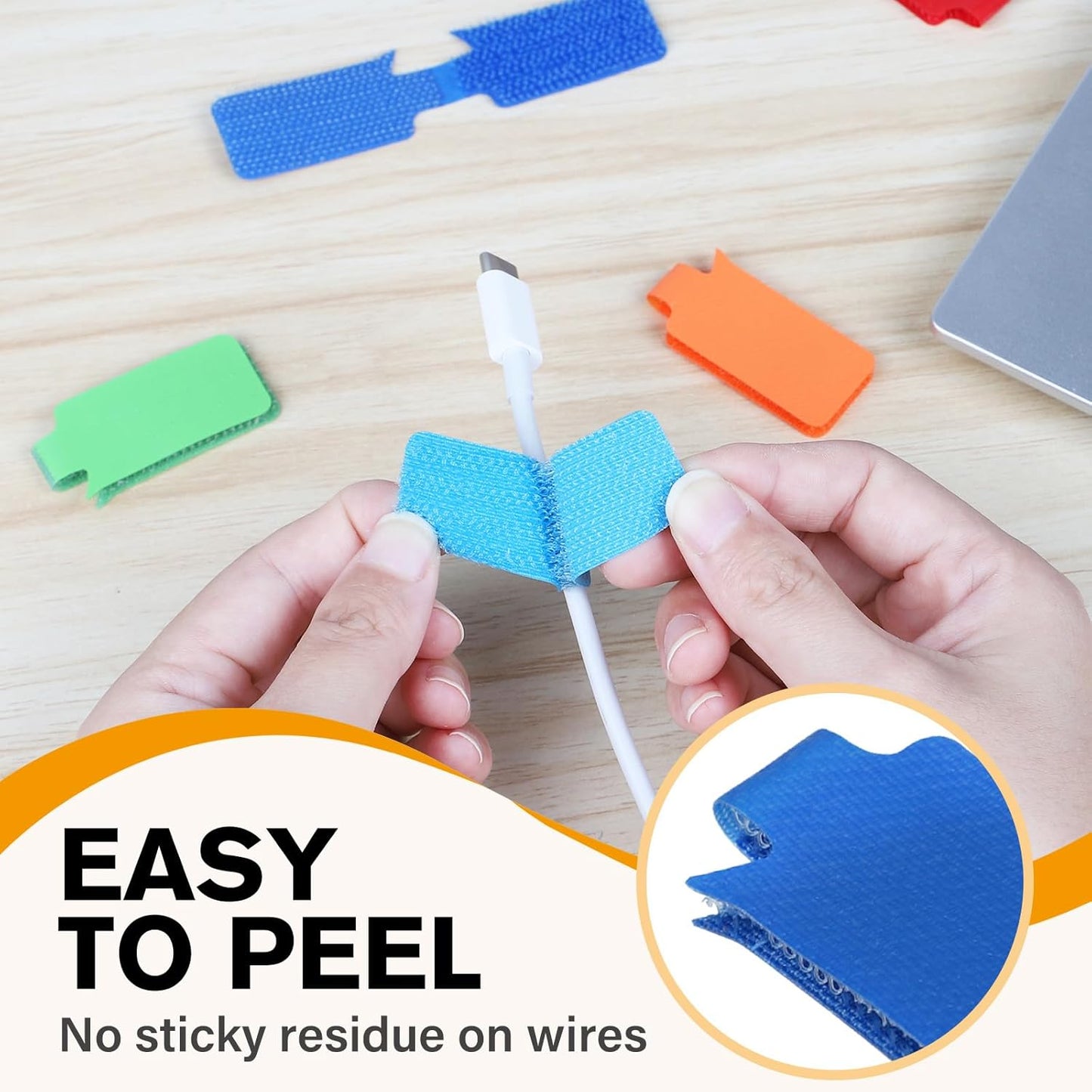 36Pcs Large Cable Labels - 8 Colors Reusable Write-On Wire Labels Tags, Cord Identification Labels for Electronics, with 40Pcs Label Stickers, Cable Management for Home, Office, Rectangle