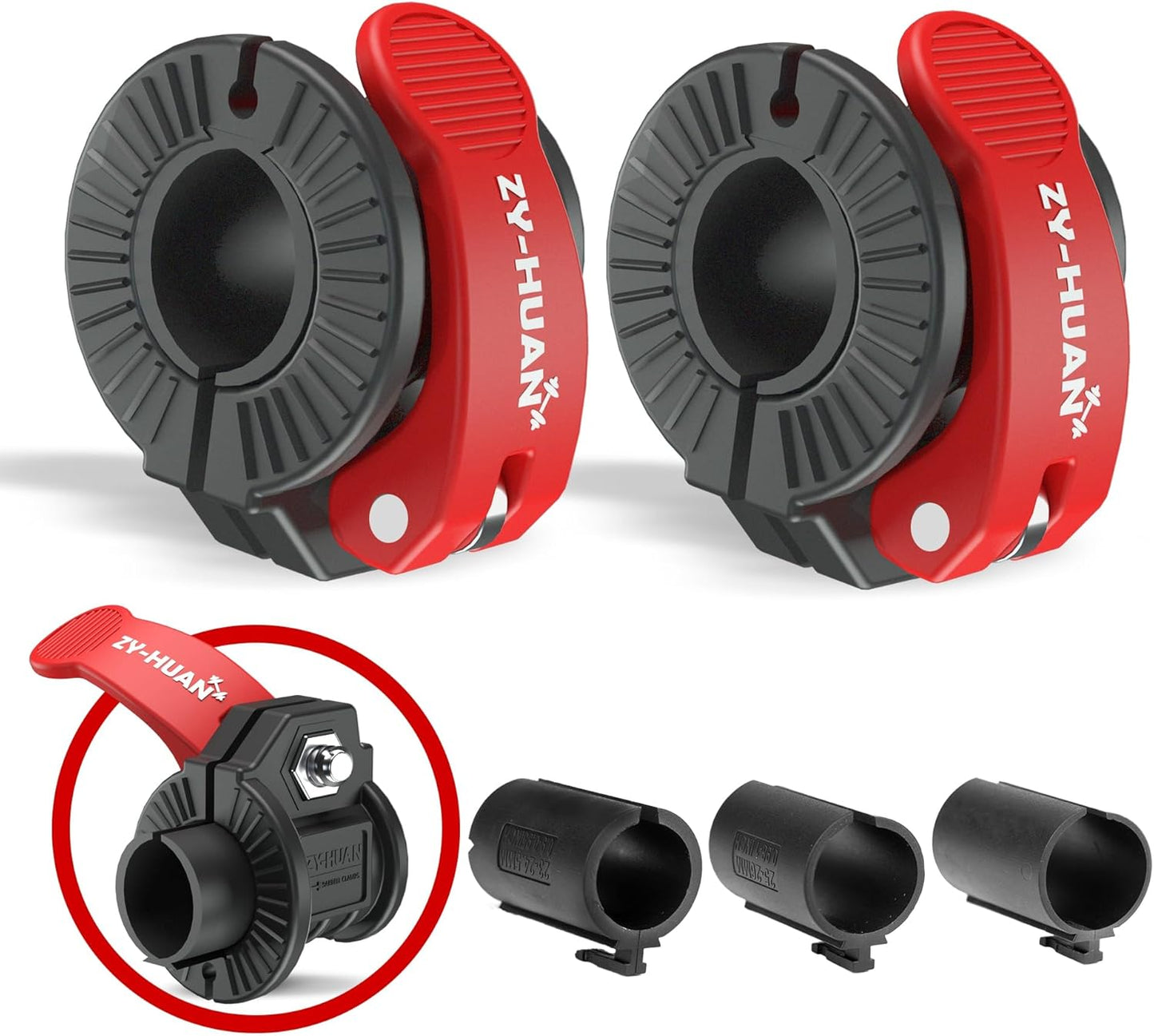 Pro Barbell Clips 1 inch Barbell Clamps 0.9-1.18inch Quick Release Weight Clips for Bars Multi-Size Adjustable Olympic Barbell Clamps