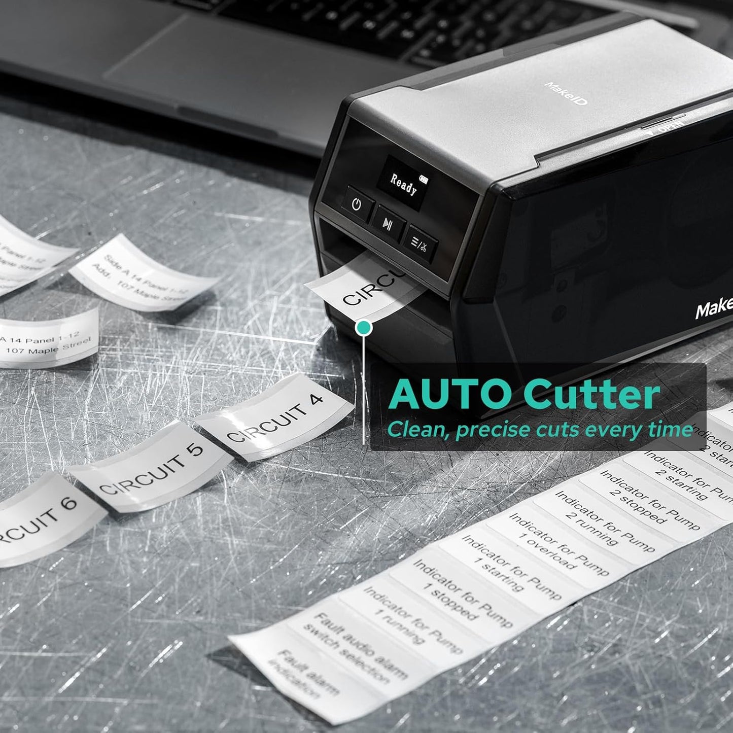 Makeid D50 Industrial Label Printer, Desktop Label Maker 2" Print Head, Mobile APP & PC Editor Compatible, 2600mAh Li-ion Battery, Come with 1.97" W x 26.24ft L Label Heavy-Duty Labeler for Job Sites