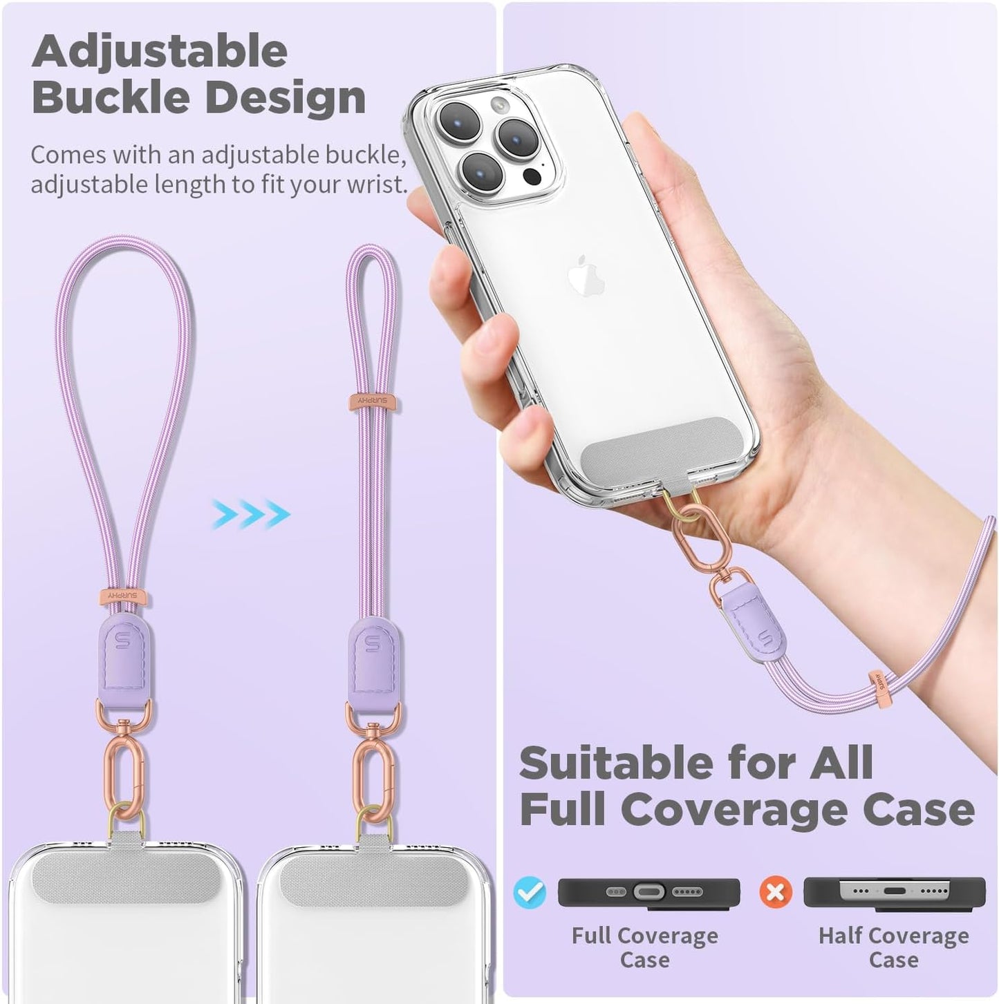 SURPHY Phone Wrist Strap, Keychain Wristlet, Phone Strap Charm with Tether Tab, Cellphone Lanyard Wrist, Key Chain for Women