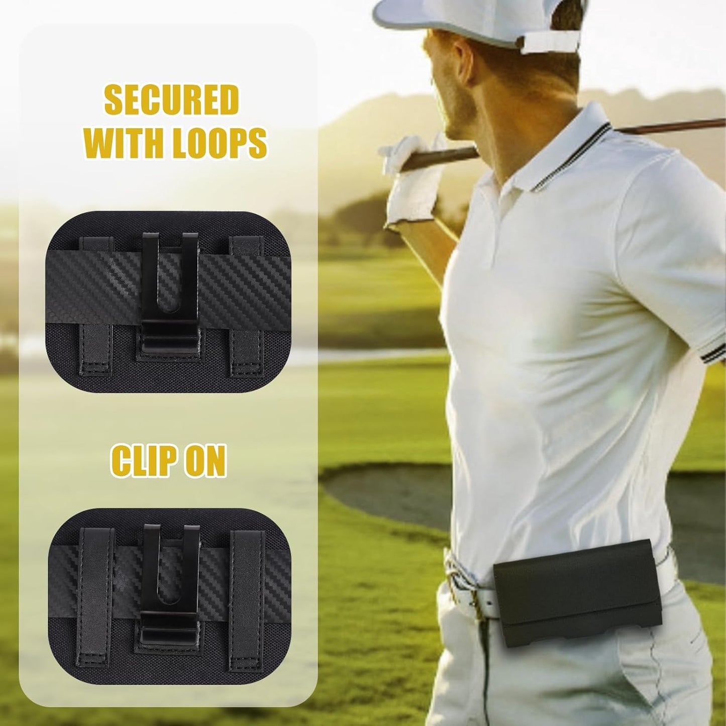 BECPLT for iPhone 17 Pro 17/16/15/14/13/12/11 Pro Cell Phone Pouch Nylon Holster Case with Belt Clip Cover for iPhone Xs X Galaxy S25 S24 S23 S22 S21 S20 (Black)