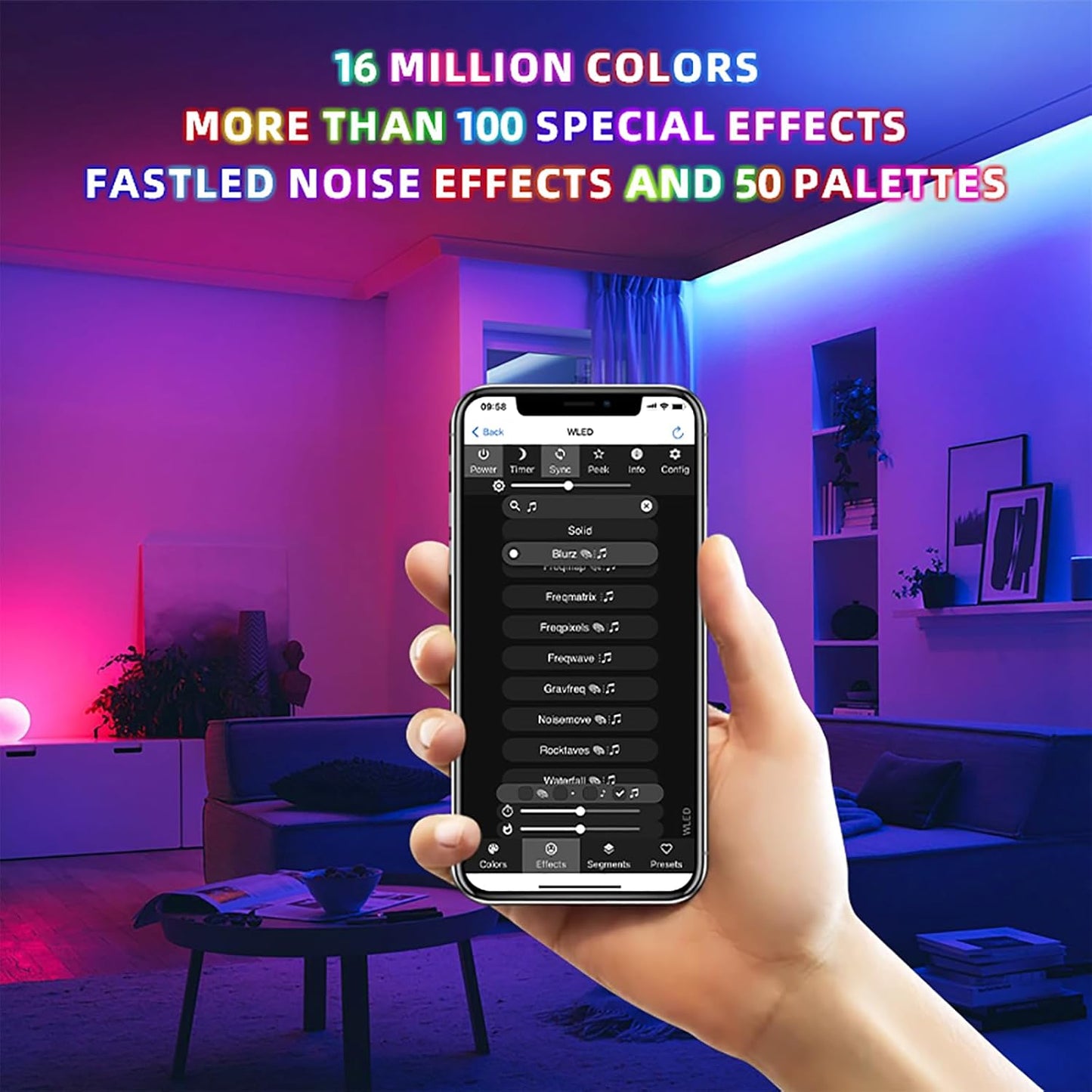 ESP32 Ultra-Thin WLED Digital Light Strip Controller with Mic Sound Mode DC5-24V RGB IC Digital Dynamic Light WS2811 WS2812B SK6812 SM16703P Flexible DIY FCOB Addressable LED Strip