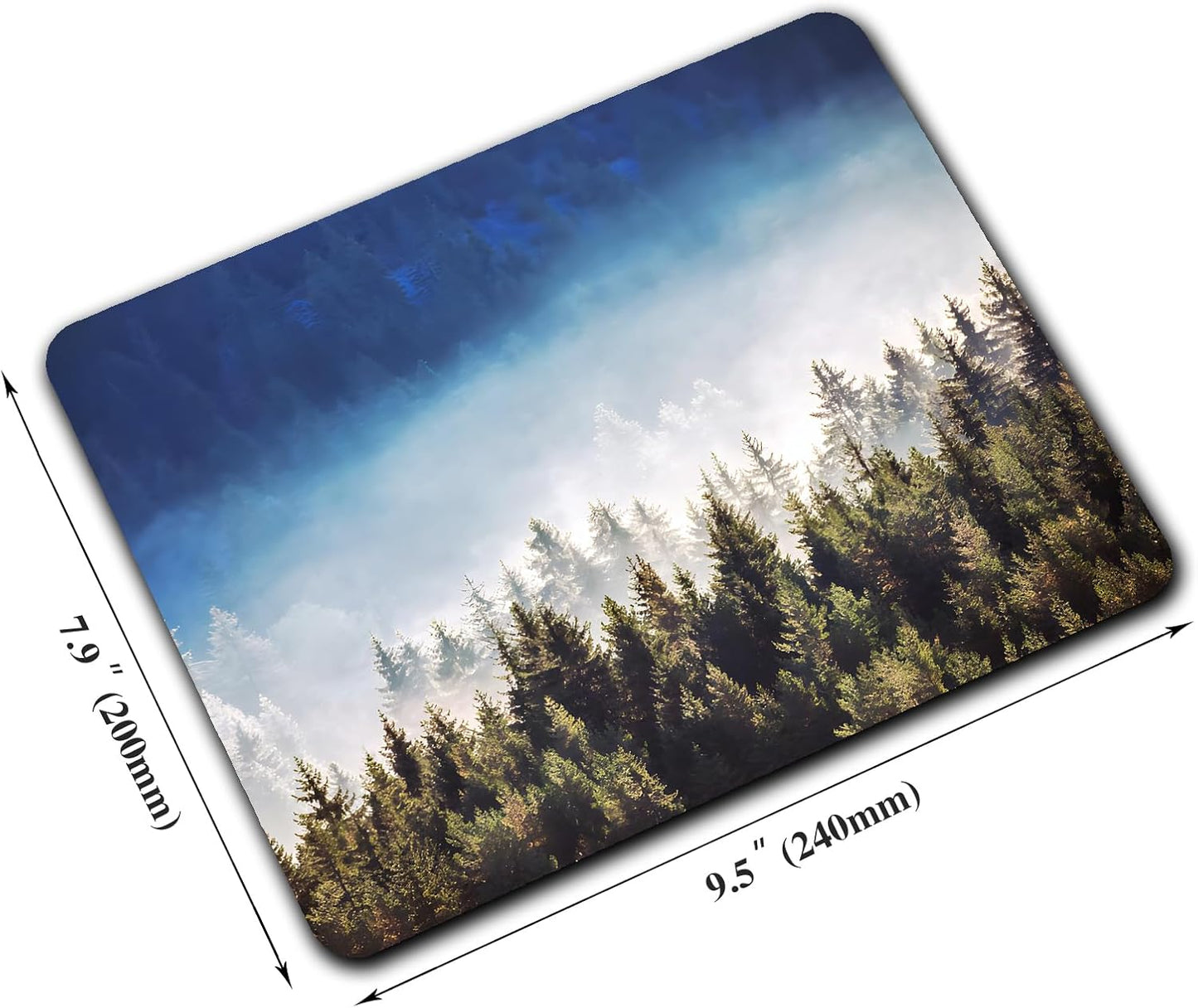 Natural Misty Forest Mouse Pads for Desk, Portable Wireless Computer Mouse pad Small Design with Women, Non-Slip Rubber Base Laptop Mousepad 9.5" x 7.9" Smooth Surface for Office & Travel