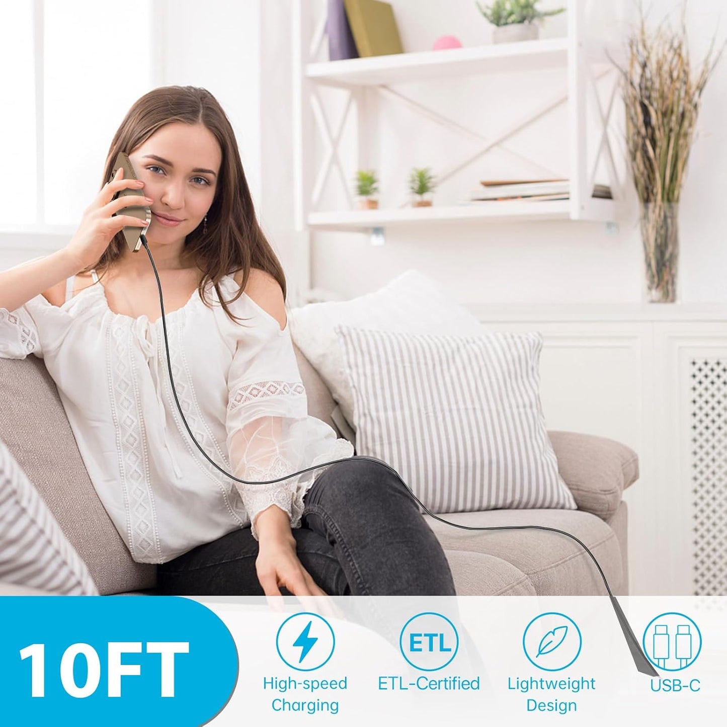 Phone 16 15 Charger Fast Charging,30W USB C Wall Charger Phone 16 15 Pro Max Chargers Block &10FT Long USB C Cable Cord for Phones 16 15/16 15 Pro Max/16 15 Pro/15 Plus/pad12.9 Galaxy S24 Ultra Plus