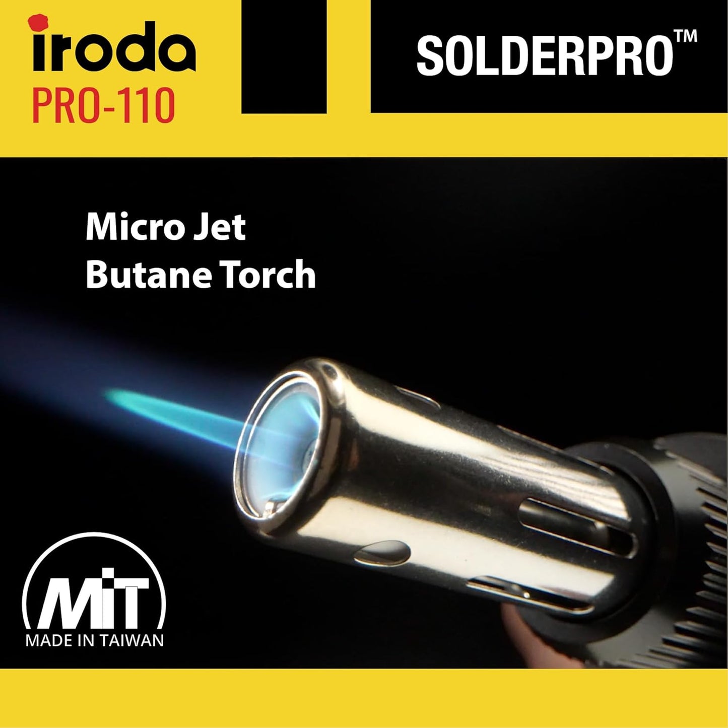 IRODA SolderPro 110 Cordless Butane Soldering Iron Kit, 115 MIns Run Time, Rapid Heat Up, Professional Set With Tips & Sturdy Tool Case (No Butane Included)