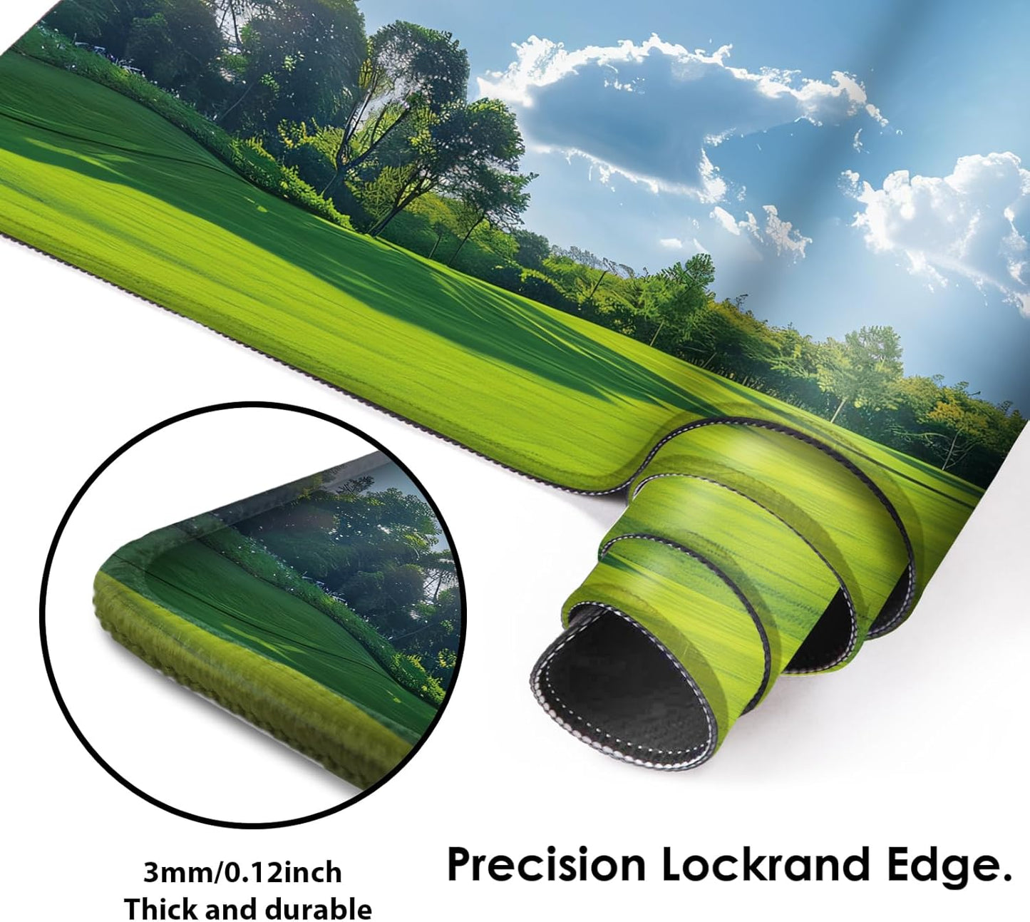 Galdas Gaming Mouse Pad XXL XL Large Long Extended Big Mousepad Non-Slip Rubber Keyboard Mouse Pad with Stitched Edges for Laptop Home Office (31.5x11.8x0.08 Inch) … (Grass)