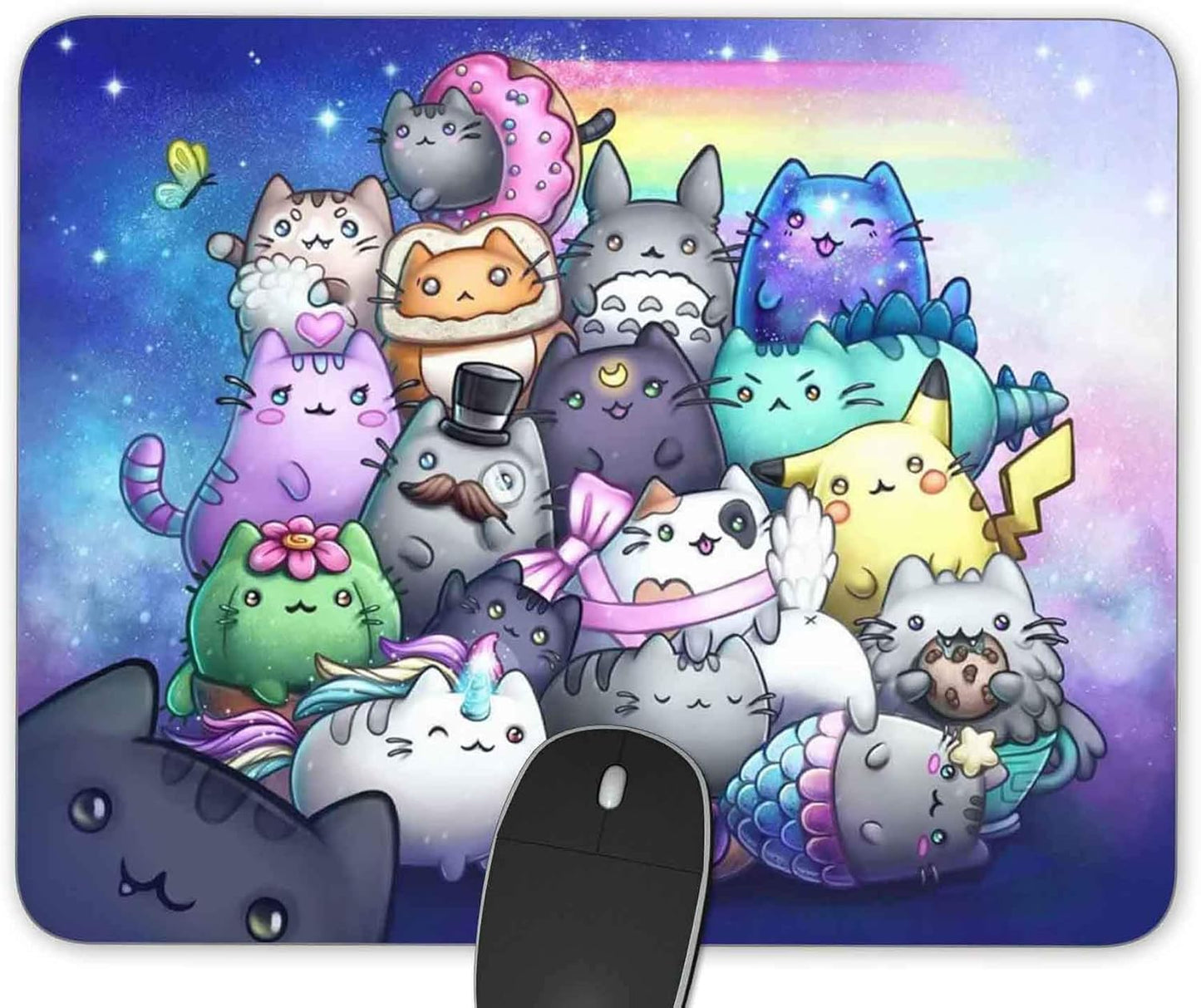 Cute Watercolor Animals Gaming Mouse Pad， Rectangle Mouse Pad Size(9.84"x7.87")