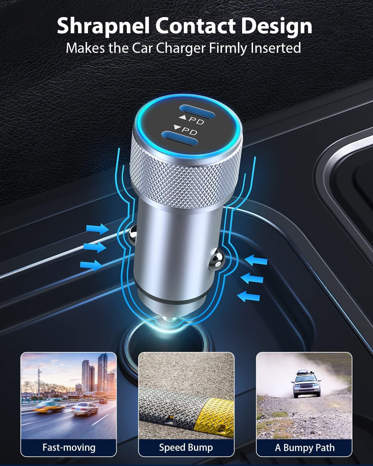 iPhone 16 Car Charger,USB C Fast Car Charger Adapter 2Pack Dual USB C Port Fast CarCharger with 6Feet Long Type C to C Braided Charging Cable Fast Charging for iPhone 16/16 Pro/16 Pro Max/15/iPad