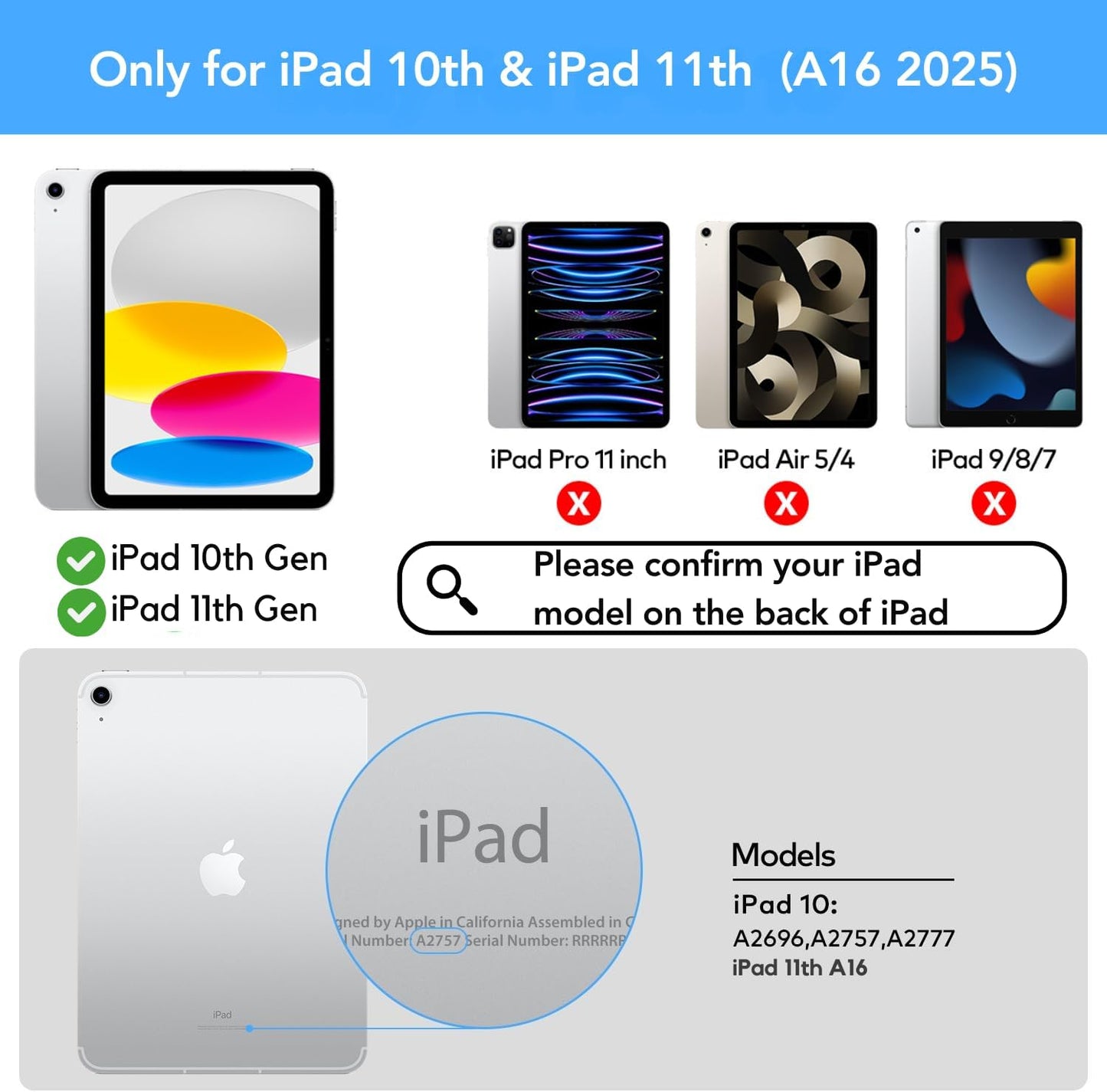 Keyboard Case for iPad 10th Generation 2022 & 11th (A16, 2025) – Magic-Style Keyboard with Multi-Touch Trackpad – Floating Cantilever Stand – Magnetic Case for iPad 10.9 inch 10th / 11th Gen.