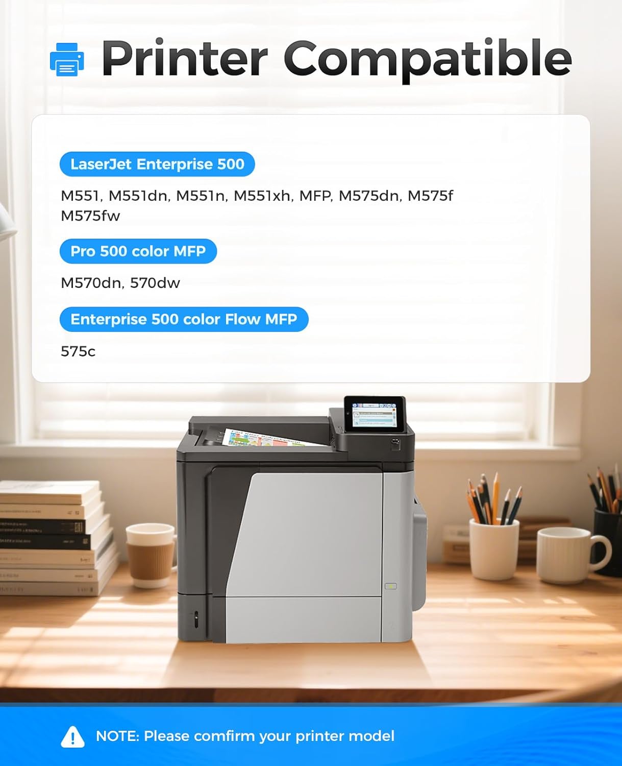 507X 507A Toner Cartridge Set 4-Pack High Yield Replacement for HP 507X 507A CE400X CE401A CE402A CE403A Compatible with HP Color LaserJet Enterprise 500 Color M551 M551dn M570dn M570dw M575fw Printer