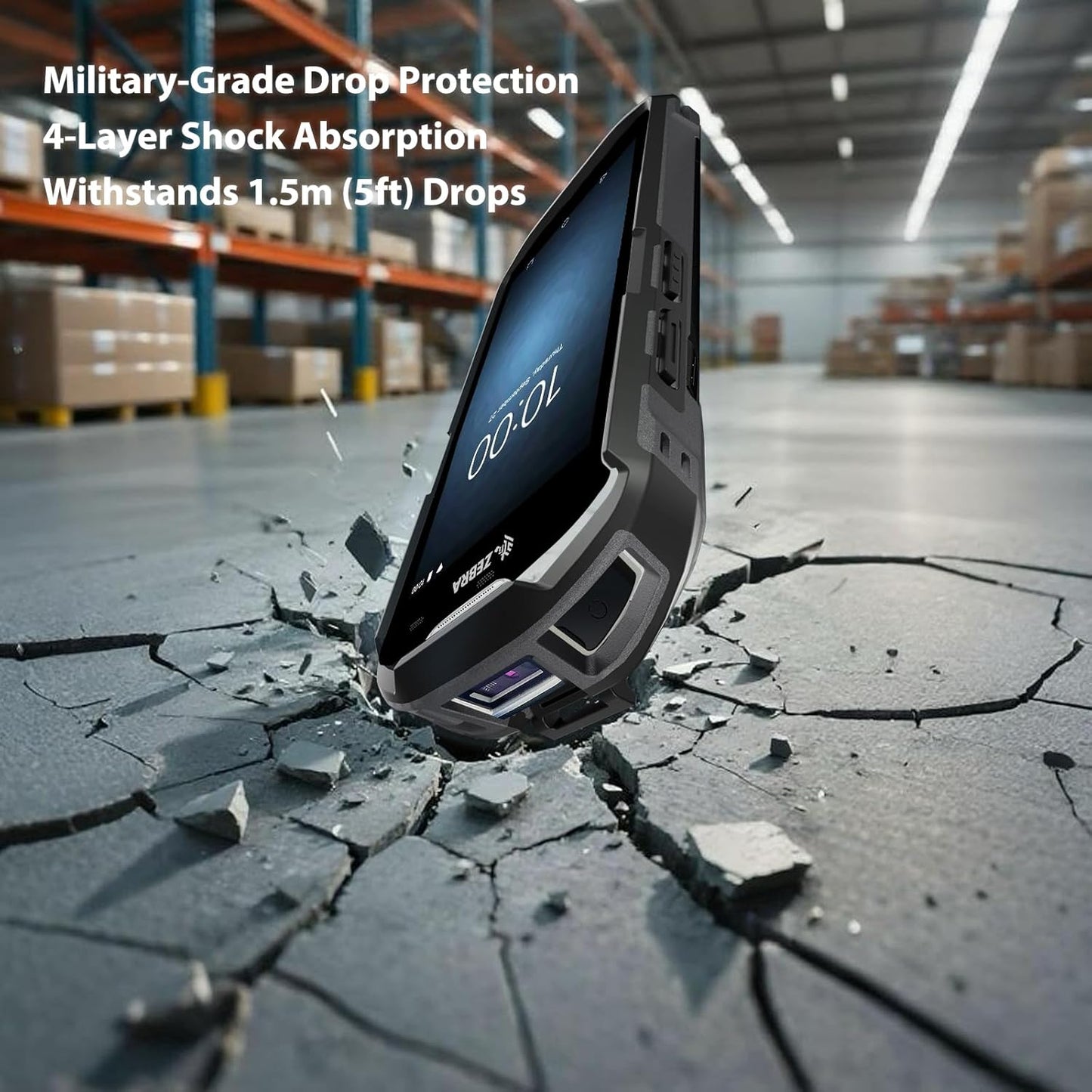 Case for Zebra TC51 TC510K TC52 TC52X TC56 TC57 TC57X TC520 TC520K – Rugged Protective Cover with Strap, Bumper, Boot-Style Holster, Handheld Barcode Scanner Accessory SG-TC51-EXO1-01 (Black)