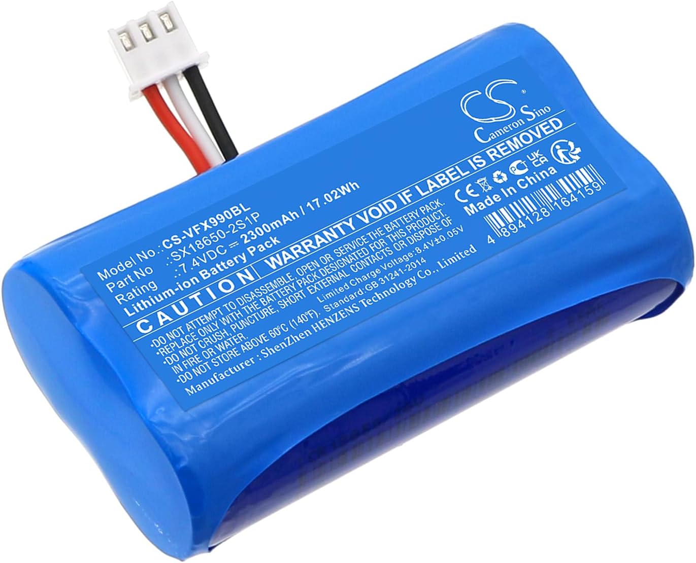 Cameron Sino (2PCS) Replacement for Ver'ifone X970 X990 Battery,fits SX18650-2S1P 2300mAh/7.4V