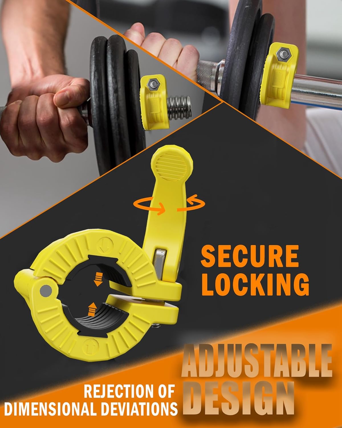 MAXRICH Barbell Clamp 1 inch Multiple Sizes & Adjustable Weight Clips for Quick Release Barbell Collars