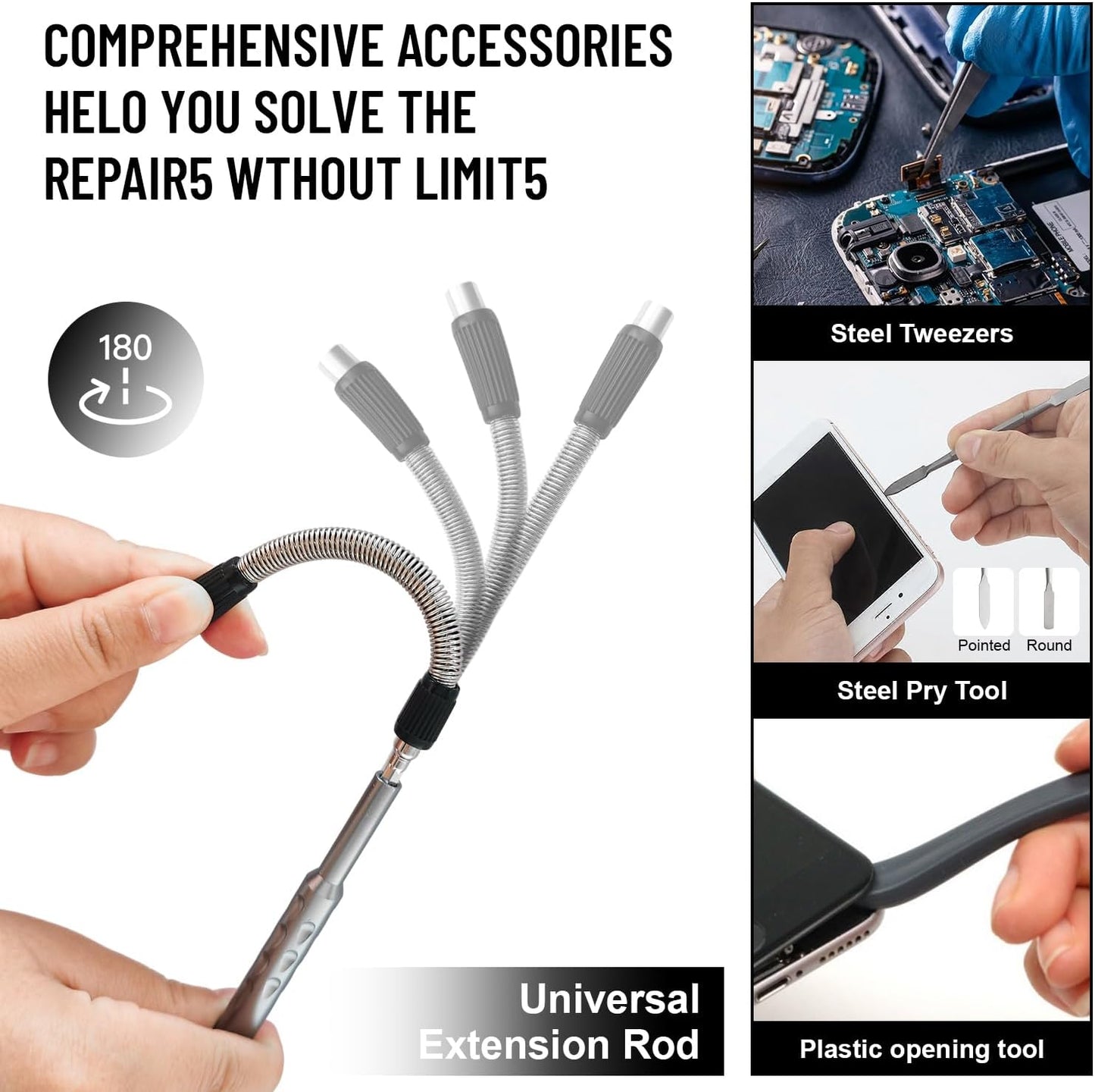 128 in 1 Precision Screwdriver Set,Precision Bit Set,Professional Magnetic Repair Tool Kit with 120 Bits for Electronics, Computer, Laptop, Game Console and Household Appliances