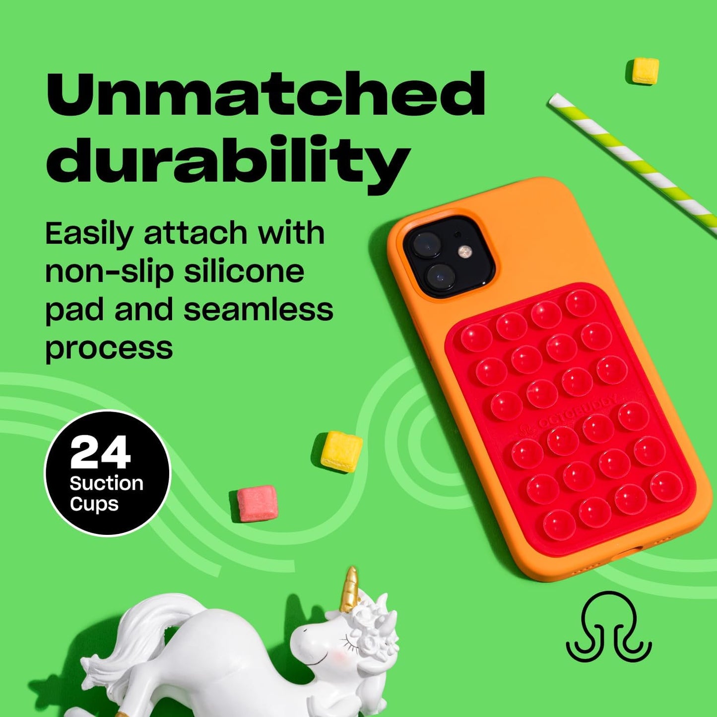 Classic MAX - Silicone Suction Phone Case Adhesive Mount - Hands-Free, Strong Grip Holder for Selfies and Videos - iPhone and Android Compatible - 2.6″ x 3.9″, Yolk Yellow