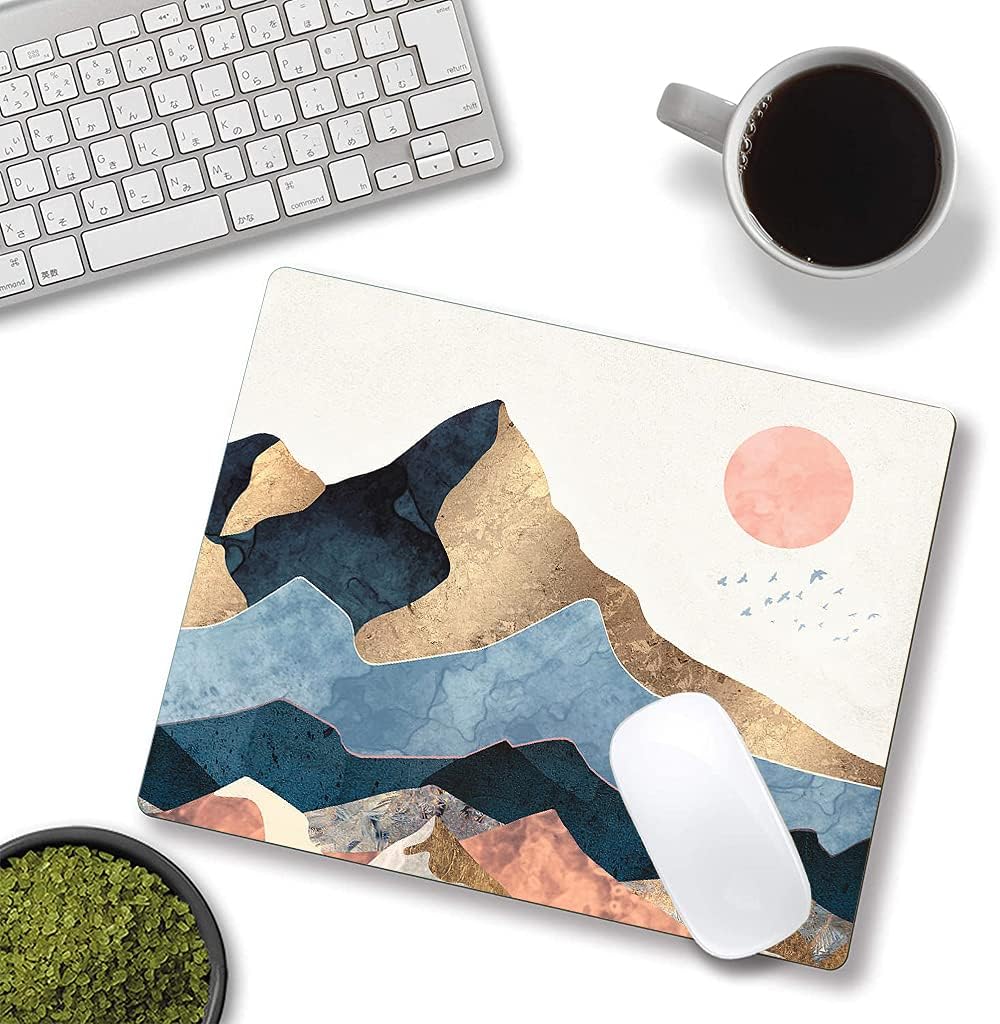 Mountain Mouse Pad, Natural Art Mouse Pad, Mouse Mat Square Waterproof Mouse Pad Non-Slip Rubber Base MousePads for Office Laptop Computer, 9.5"x7.9"x0.12" Inch, Mountain Sunrise