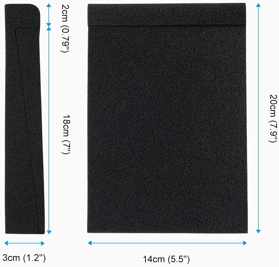 SS5 Studio Monitor Isolation Pads, High-Density Acoustic Foam Tilted Tabletop & Desktop Speaker Stands for Midsize Bookshelf Computer Speakers, Prevent Vibrations & Fits most Speaker, Black - Pair