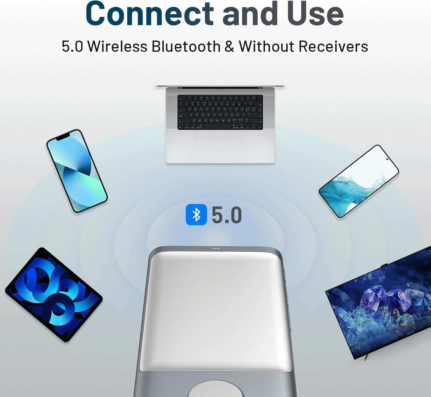 Bluetooth Presentation Clicker Wireless Presenter, Air Mouse with Red Light Presentation Remote for Mac, Windows, iPad OS and Android, Space Gray