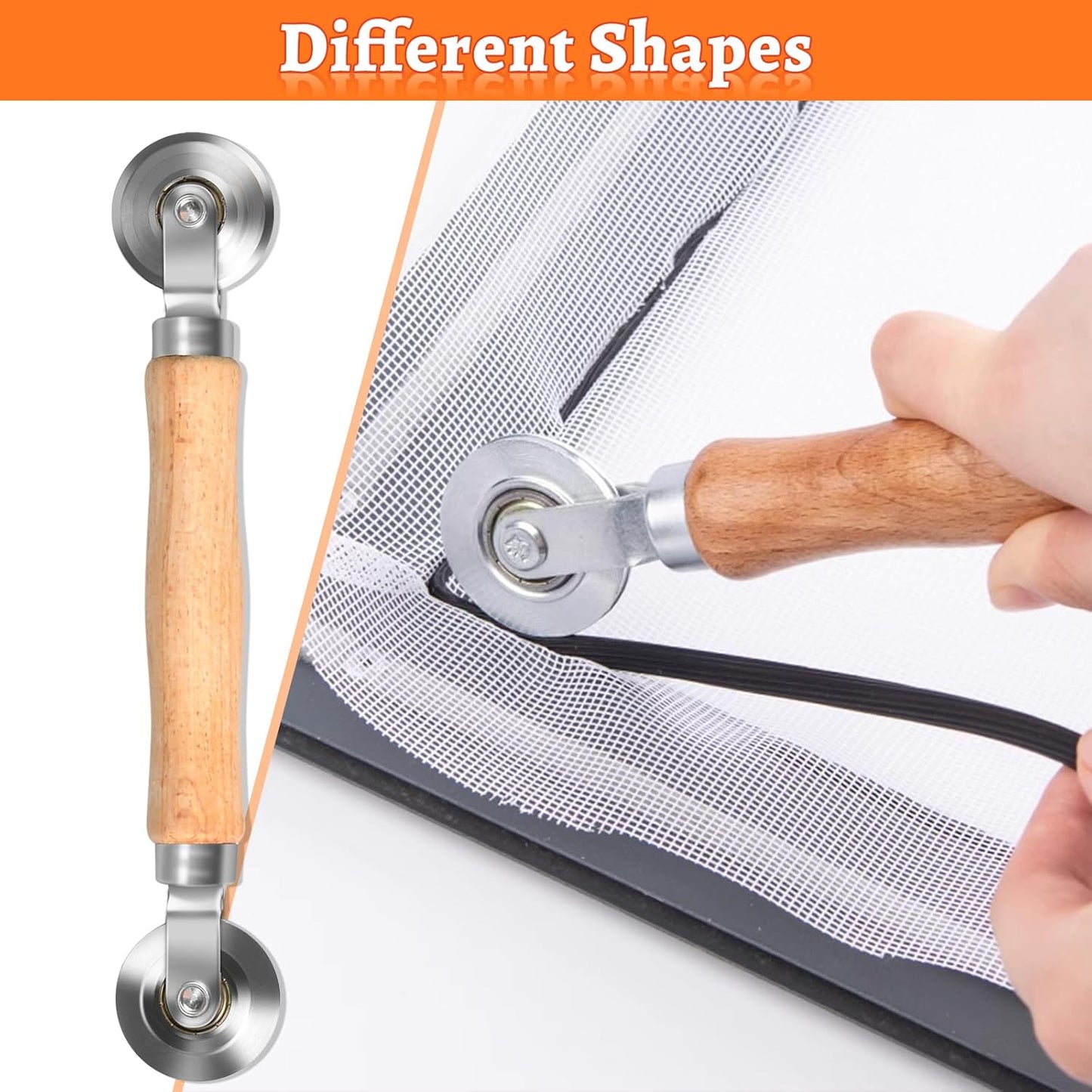 Screen Repair Tool,Window Roller,Spline Installer,6 in 1 Window Installation Tool,Screen Mouse Spline Roller for Installing & Replacing Window Patio Sliding Door (6 in 1)