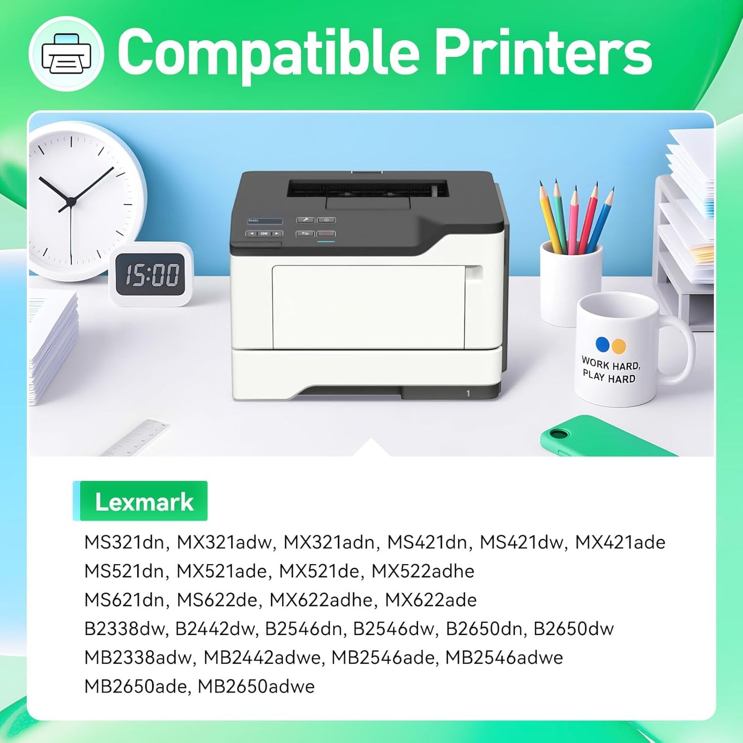 56F0Z00 Imaging Unit Replacement for 56F0Z00 Drum Unit Compatible with Lexmark MS321 MS421 MS521 MS621 MX521 MX522 MX622 MS622 MX321 MX421 B2338 B2442 B2546 B2650 MB2338 MB2442 MB2546 MB2650 Printer