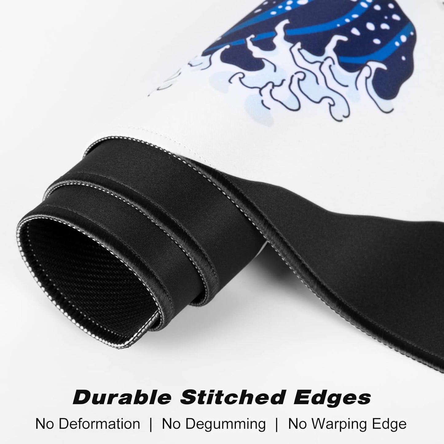 Extended Gaming Mouse Pad, XXL Large Desk Pad 30 x 14 Inch, Big Computer Keyboard Mousepad, Waterproof Mouse Mat with Stitched Edges and Non-Slip Base for Women Office Gaming, Sea Waves