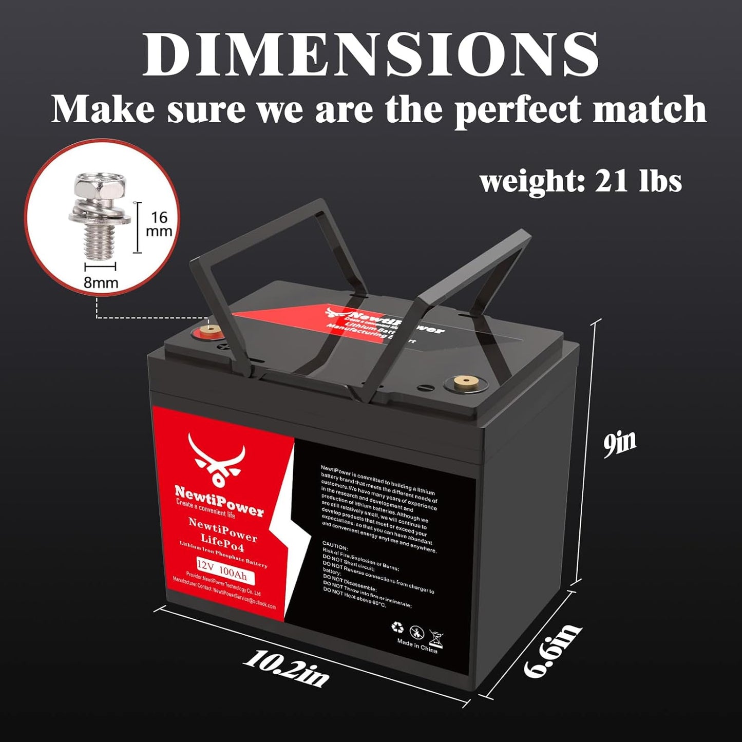 12V 100Ah Lithium LiFePO4 Battery with 100A BMS Grade A Cells Deep Cycle Rechargeable Battery,10000+ Cycles,Perfect for Golf Cart,Off Grid Applications (12.8V 100Ah)