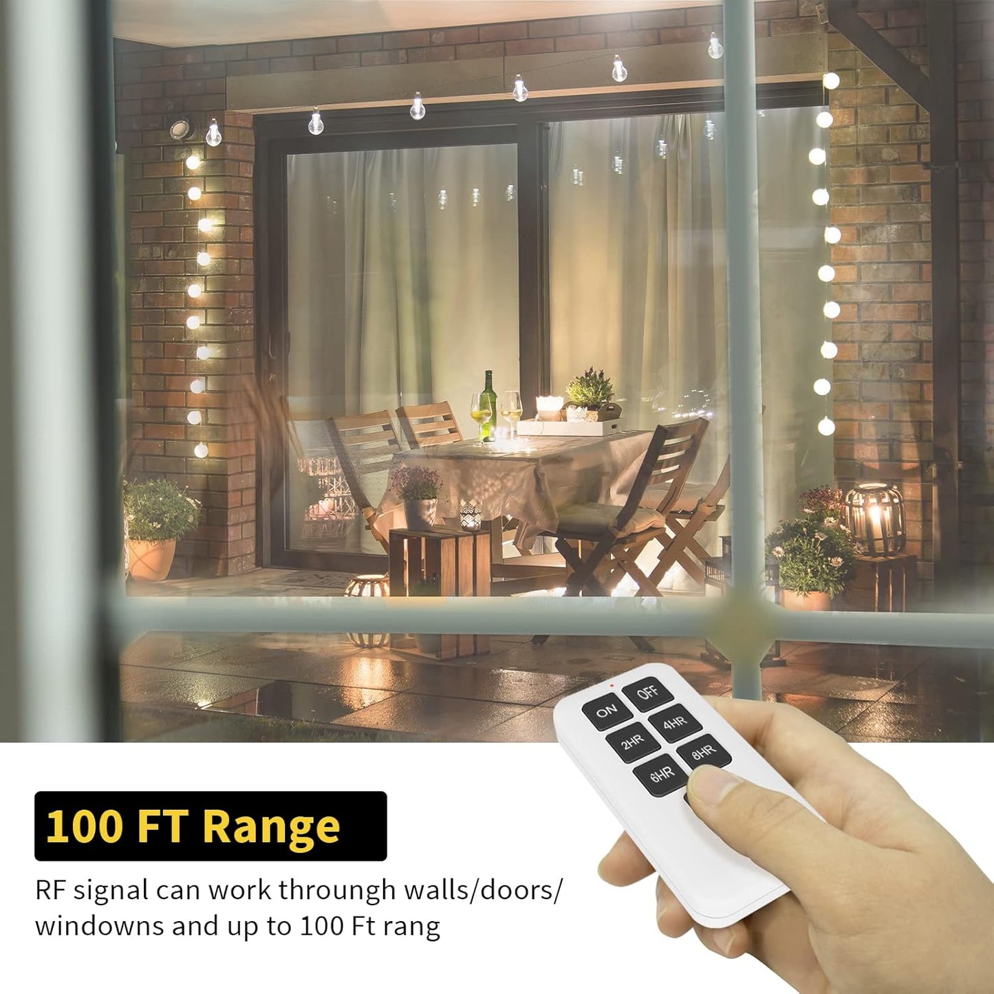 Minoston Outdoor Timer Outlet Waterproof with Remote, 2 Outlets Dusk to Dawn Plug, Light Sensor Countdown Timer 2 4 6 8 Hours 100Ft Remote Control Home Garden(MP42T)