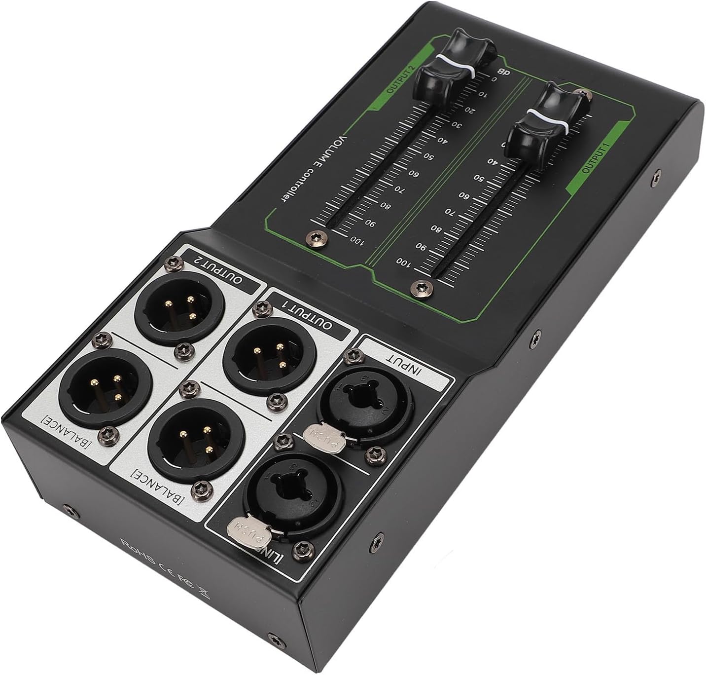 Passive Stereo Monitor Volume Controller, with Extended 70MM Fader Audio Volume Controller for Precise Level Adjustments