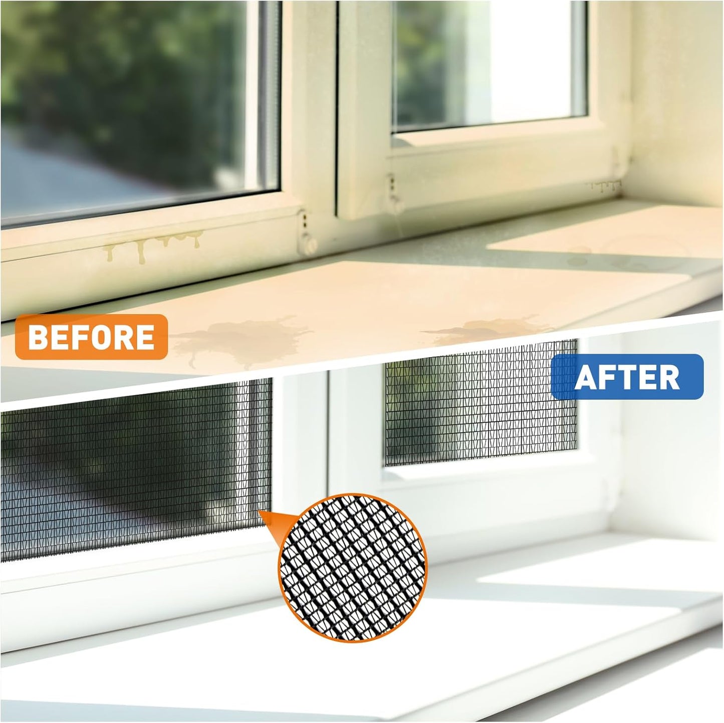 MAGZO Window Screen Replacement Mesh Roll, 37.4in × 16.4ft Upgraded Dual Interlaced Woven Siftproof Screen 40x40 Mesh for Porch Doors Repair Kit, Ultra Heavy Duty Woven for Garden, Patio DIY Projects