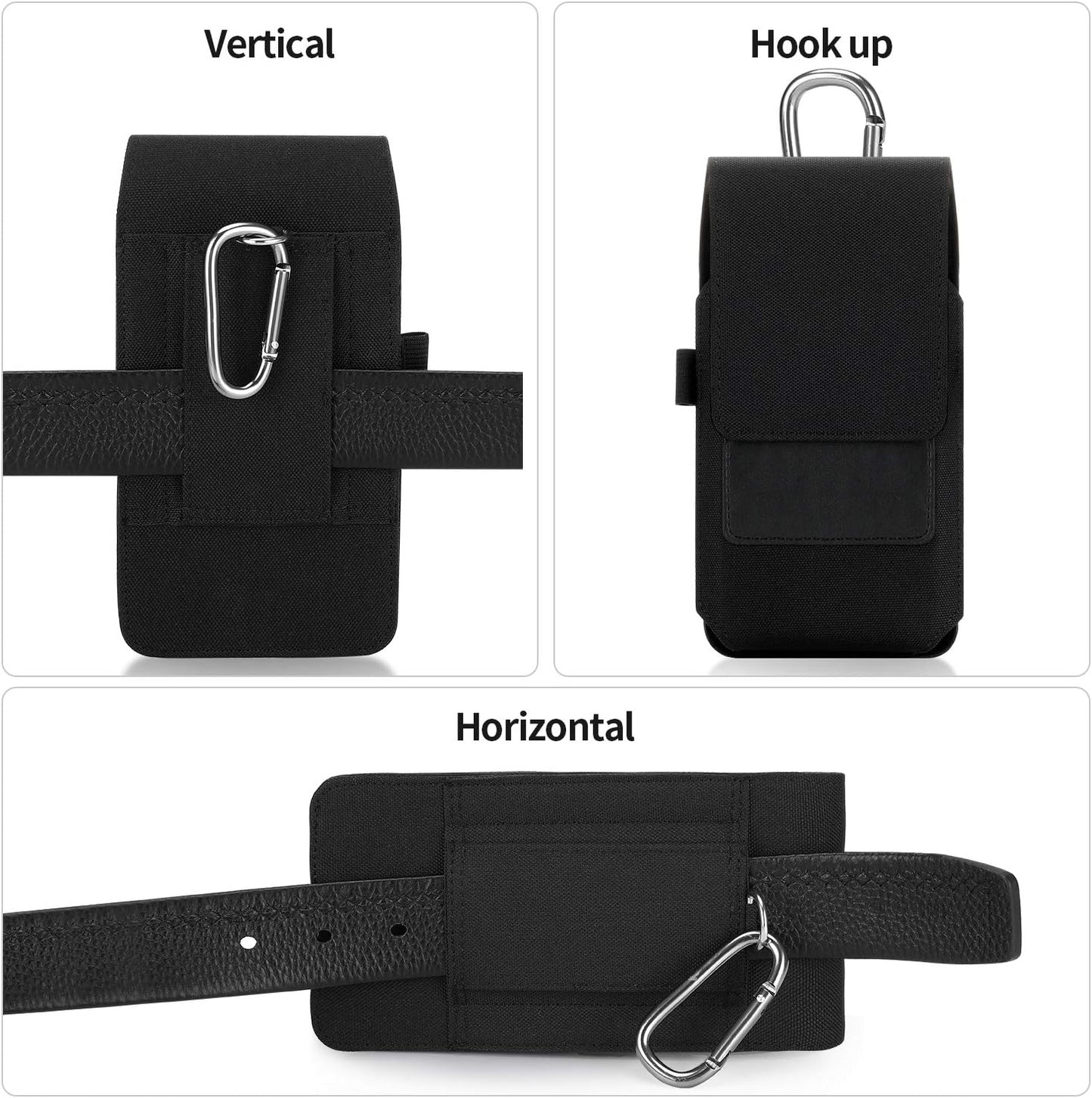 BECPLT Nylon Holster for Galaxy S25 Ultra 5G S24/S23/S22/S21/S20 Ultra Belt Holster Black Cell Phone Holder Belt Clip Holster Case Phone Pouch Belt Pouch Cover