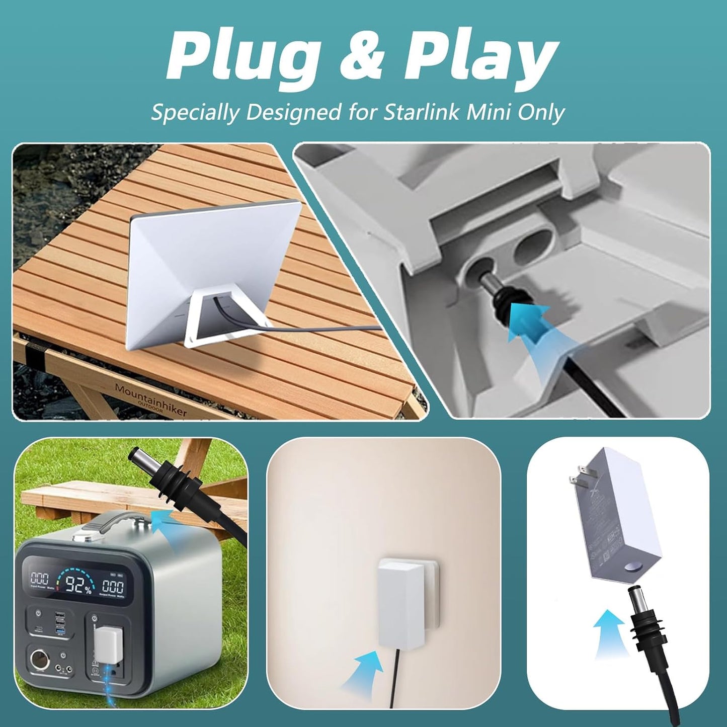 DC5521 Power Extension Cable for Starlink Mini,10FT 25FT 50FT 16AWG Waterproof DC 5521 Cord, DC Male to Male Extension Cable for Starklink Mini Work with 20V/65W+ PD Source (Male to Male 50 FT)