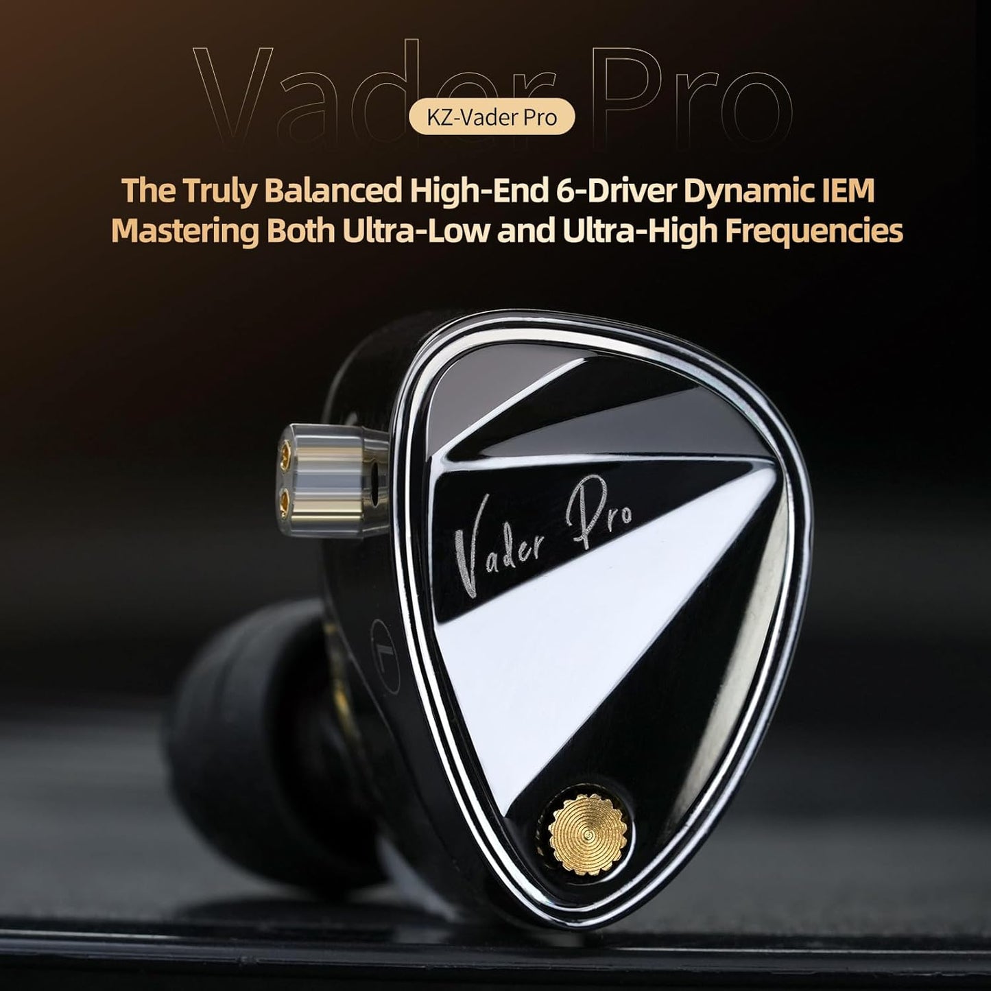 KZ Vader Pro in-Ear Monitors Gaming Earbuds, Triple Dynamic Driver IEM with 4 Tuning Switches, Clarity in All Frequency Stereo Sound Comfortable Noise Isolating Earphones for Stage and Studio (NMic)