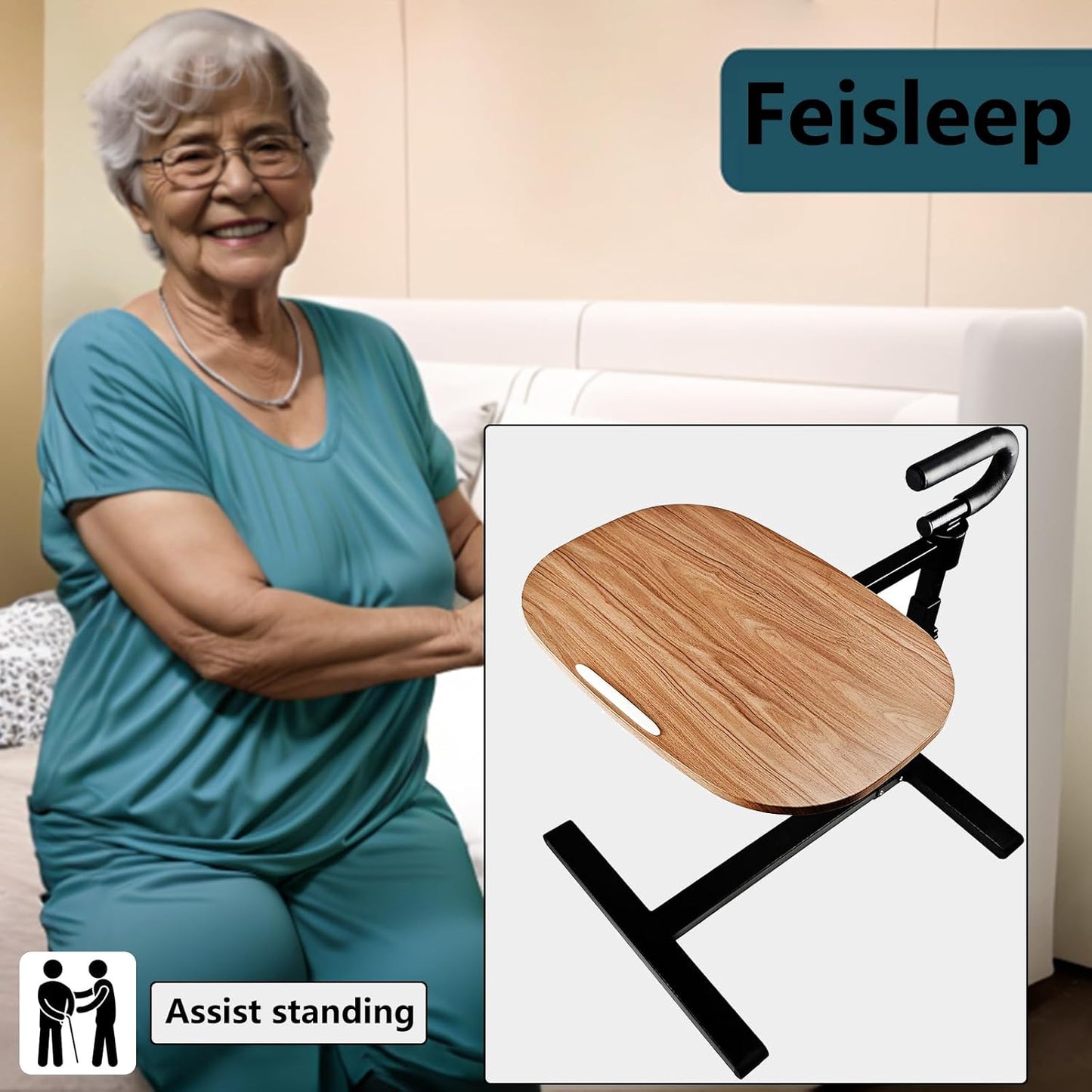 Auxiliary Tray 360 ° Rotating Height Adjustable Rotating TV, Computer Desk, car Five Function Auxiliary Safety Handle (Black Roller Sliding 360° Sofa Rotating Table)