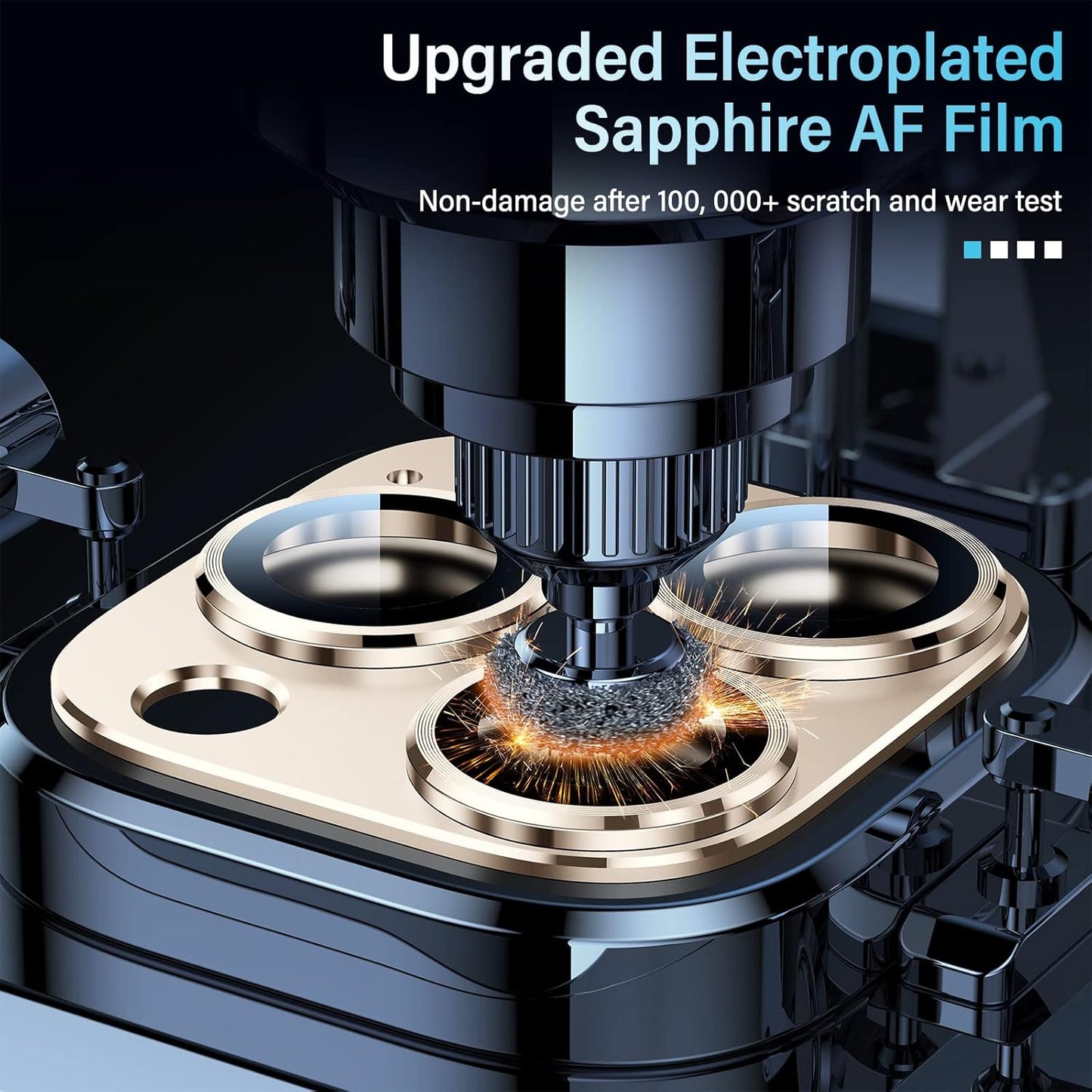 Uyiton for iPhone 12 Pro Max Camera Lens Protector, [Drop Protection][Strong Adsorption] 9H Tempered Glass Camera Cover Screen Metal Ring Case Friendly Scratch Resistant Easy to Install - Gold