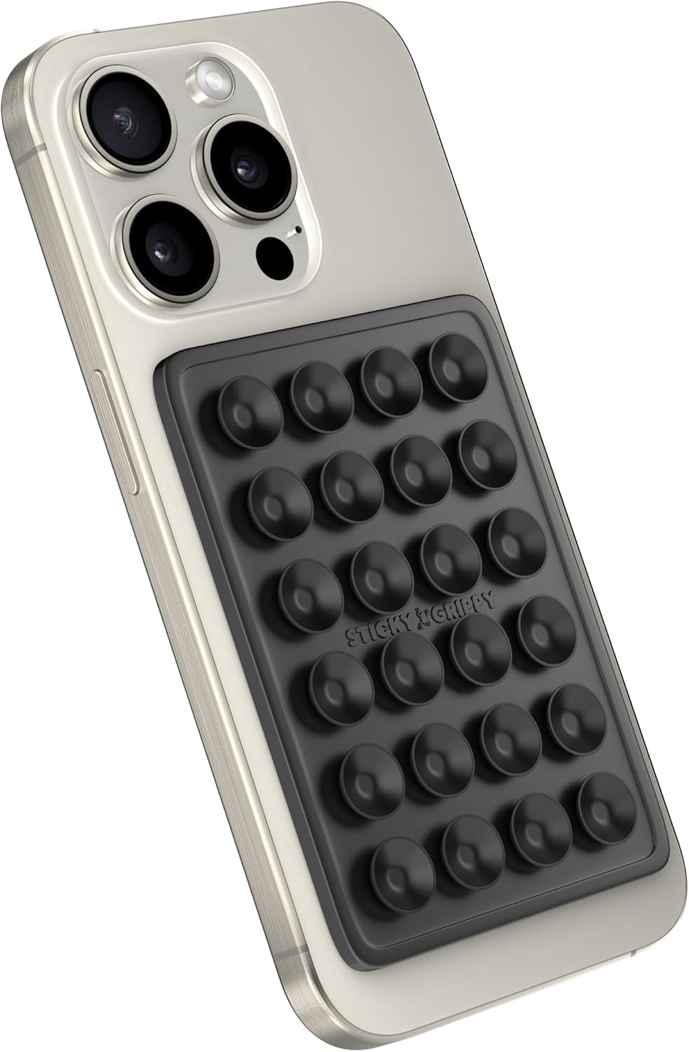 Suction Phone Case Mount, Sillicon Adhesive Phone Accessory for iPhone and Android, Hands-Free Fidget Toy Mirror Shower Phone Holder, Tiktok Videos and Selfies (Black)