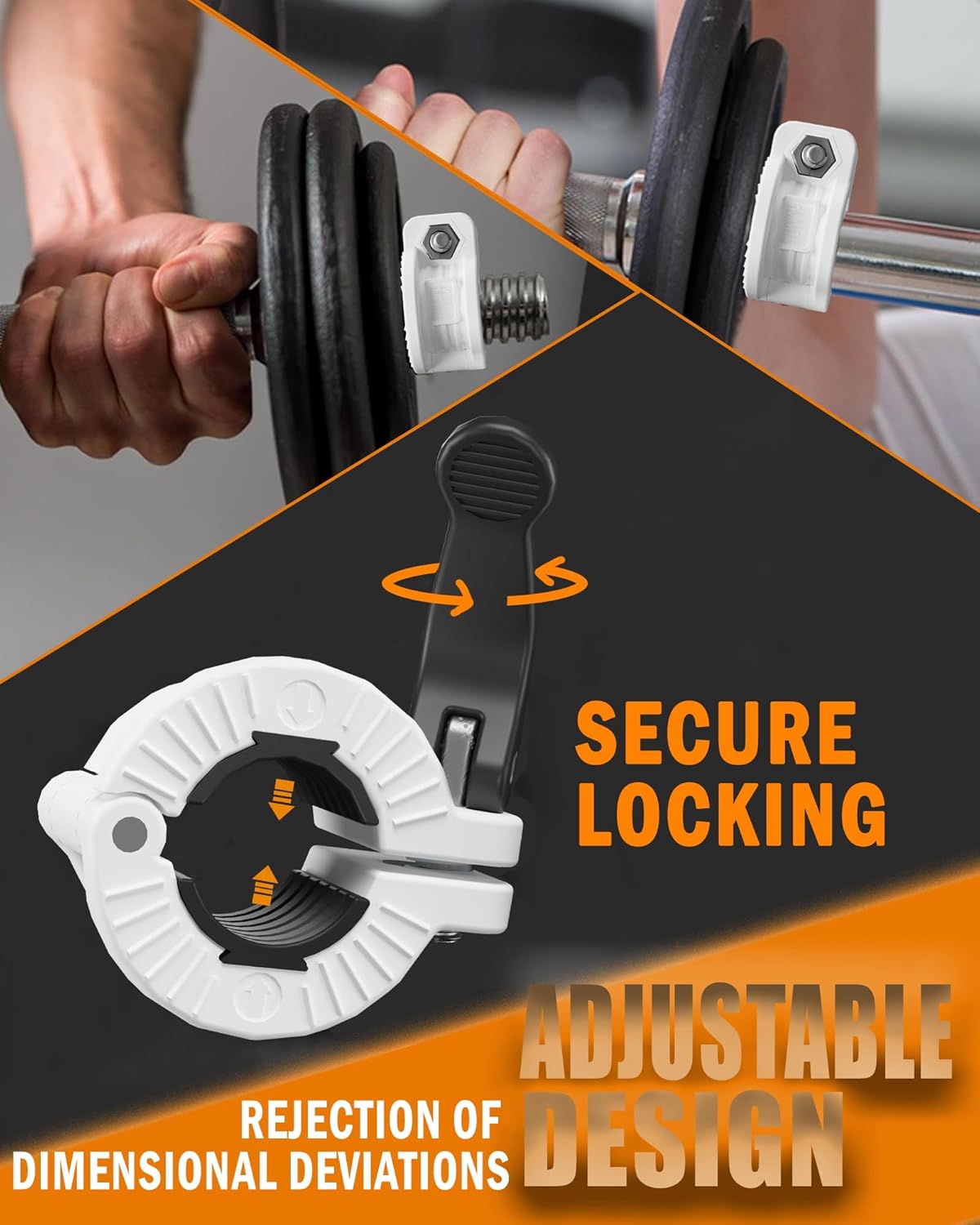 MAXRICH Barbell Clamp 1 inch Multiple Sizes & Adjustable Weight Clips for Quick Release Barbell Collars