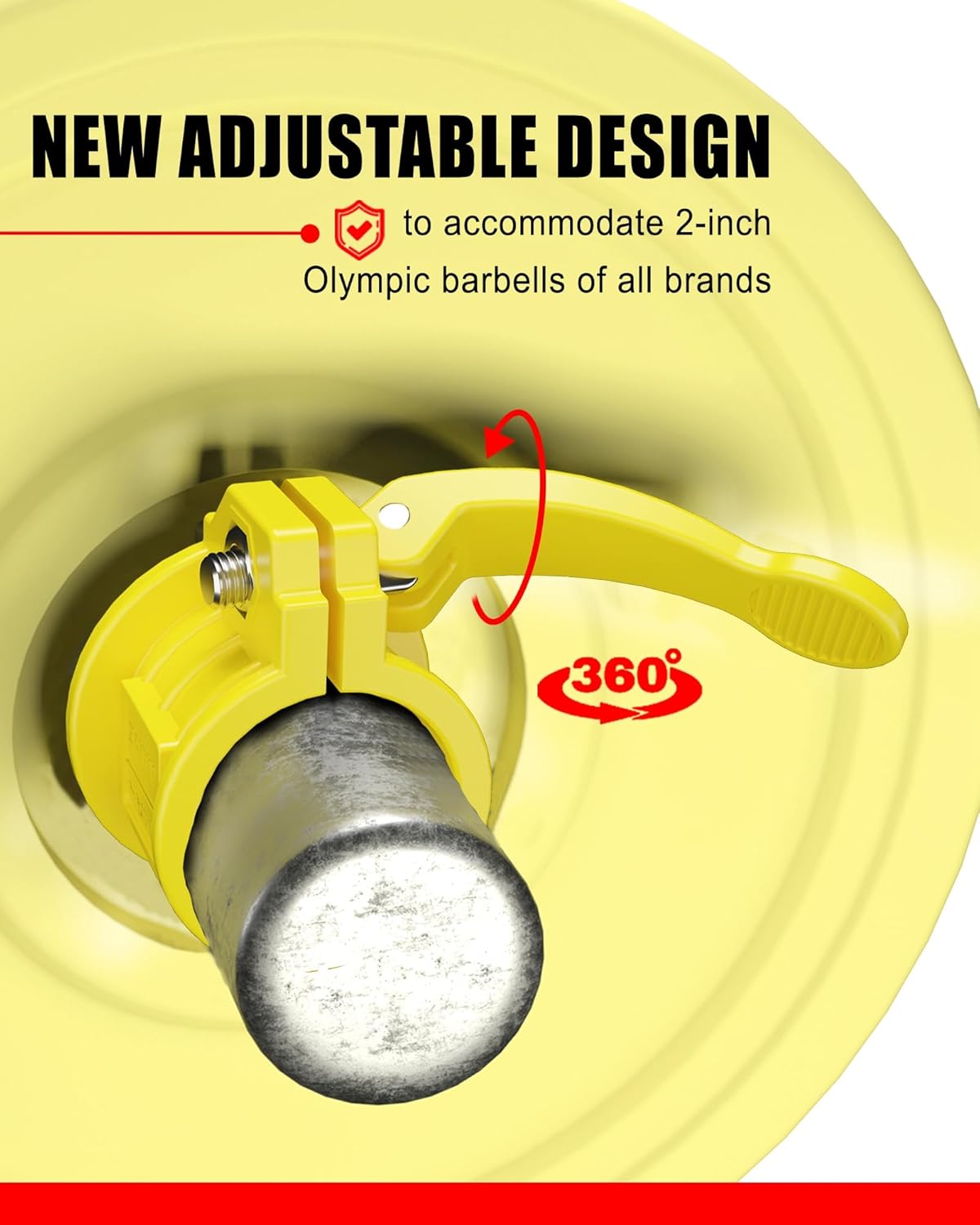 Olympic Barbell Clamps 2 inch Adjustable Barbell Clips Quick Release Pair of Locking Weight Clips for Bars