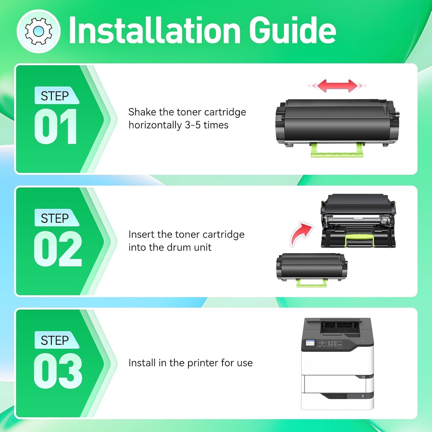 58D1X00 Toner Cartridge with Chip 1-Pack Black Extra High Yield Compatible Replacement for Lexmark MS725 MS821 MS822 MS823 MS824 MS825 MS826 MX721 MX722 MX725 MX822 MX824 MX826 Laser Printer Ink dn